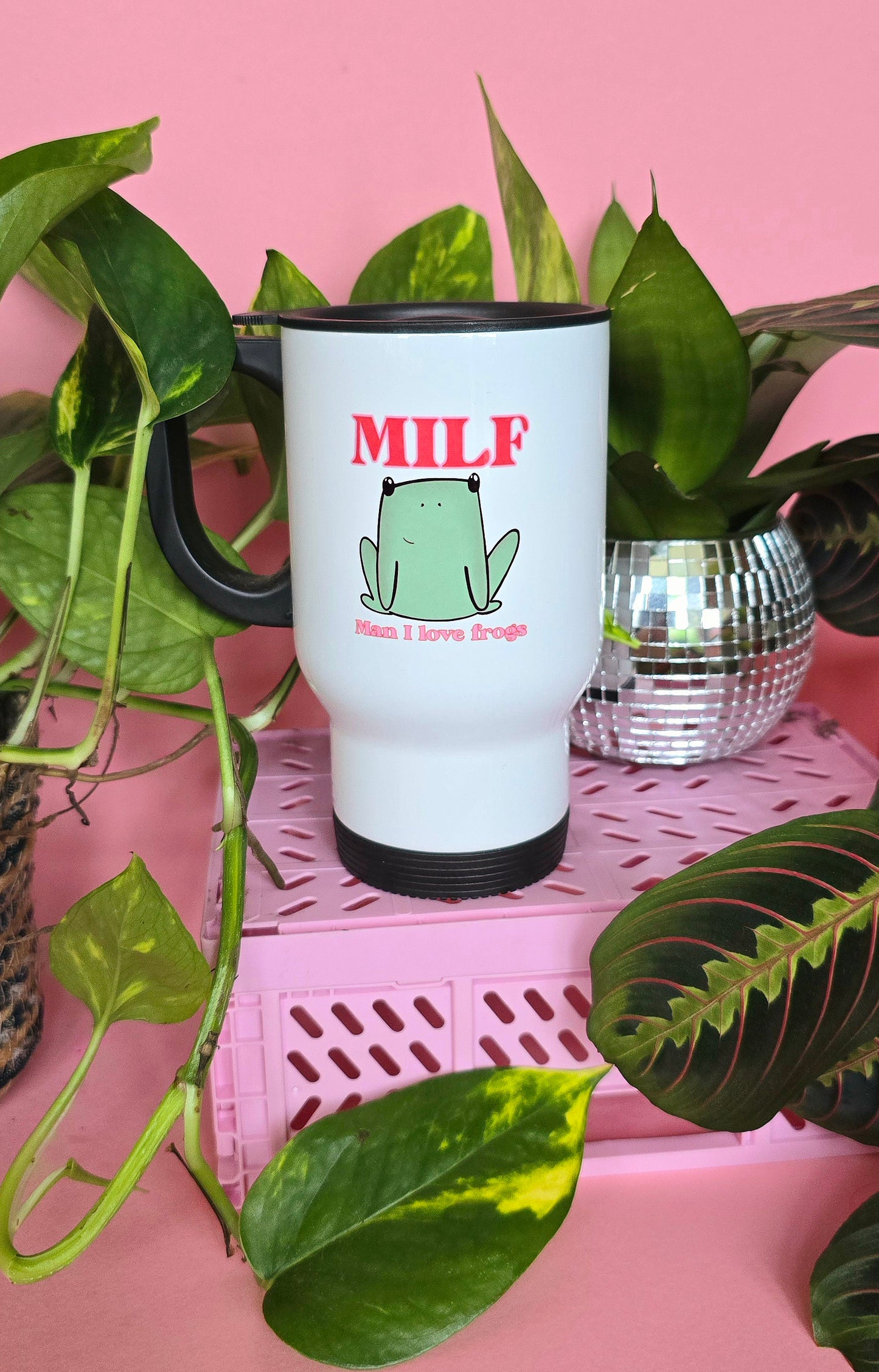 Funny MILF Frog Cute Travel Mugs