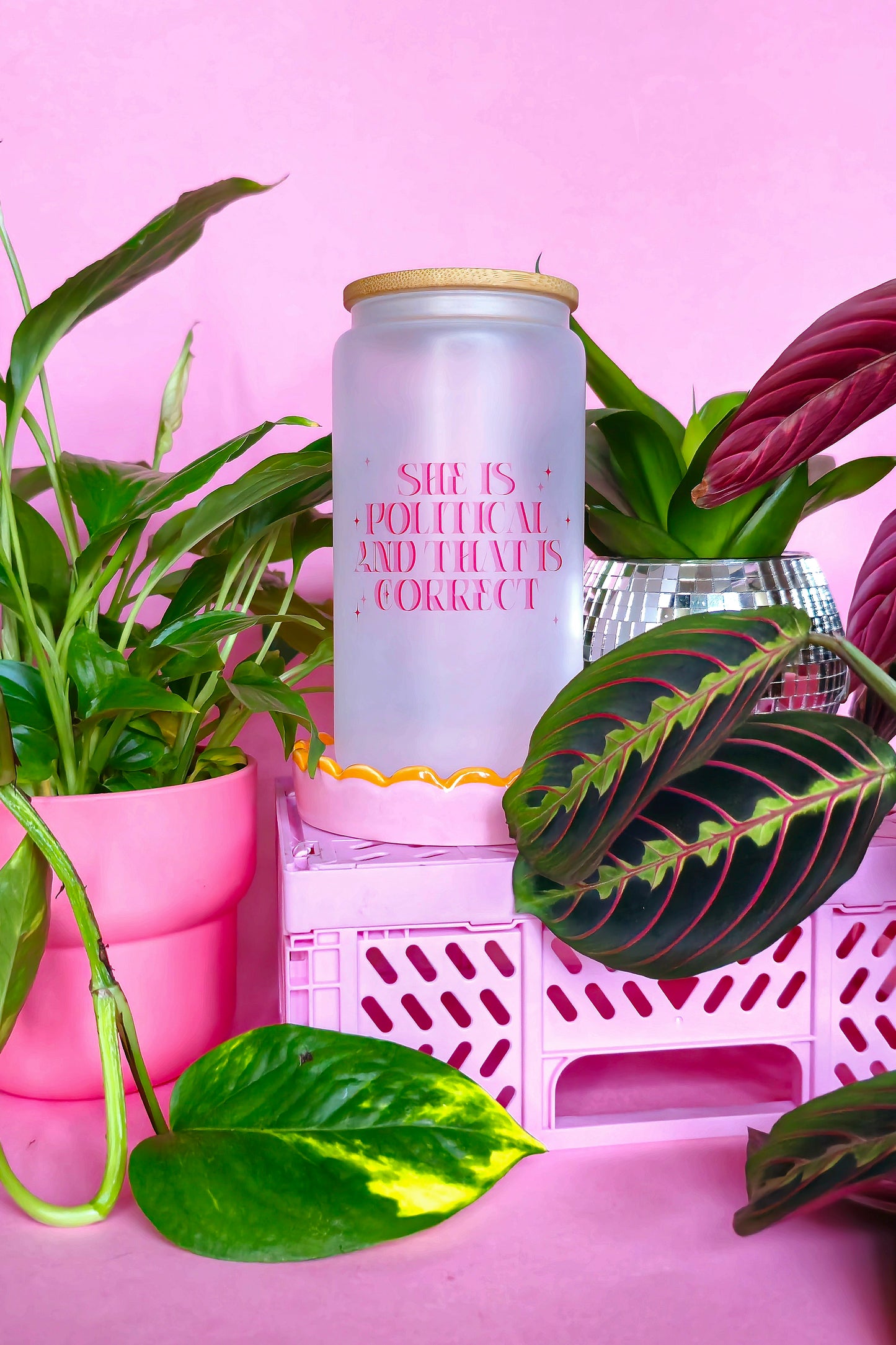 She is Political Glass Tumbler