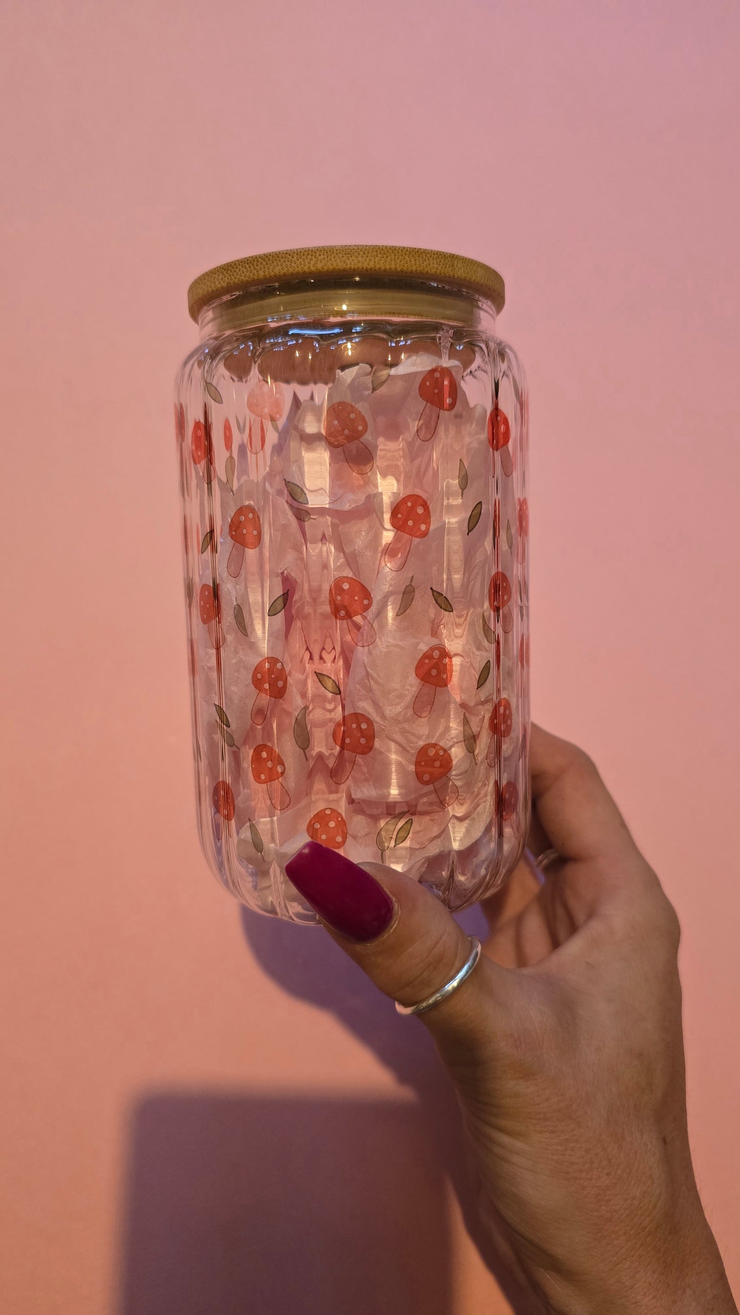 *sale* clear ribbed mushroom glass