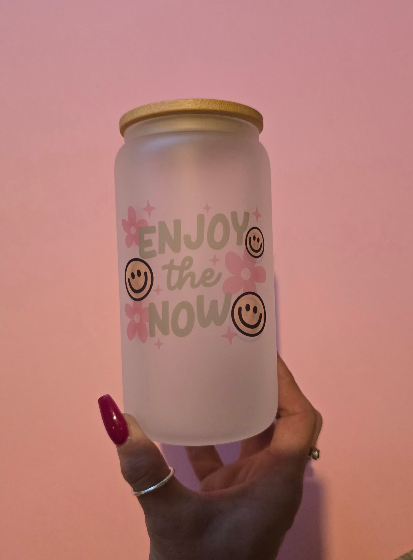 *sale* enjoy the now glass