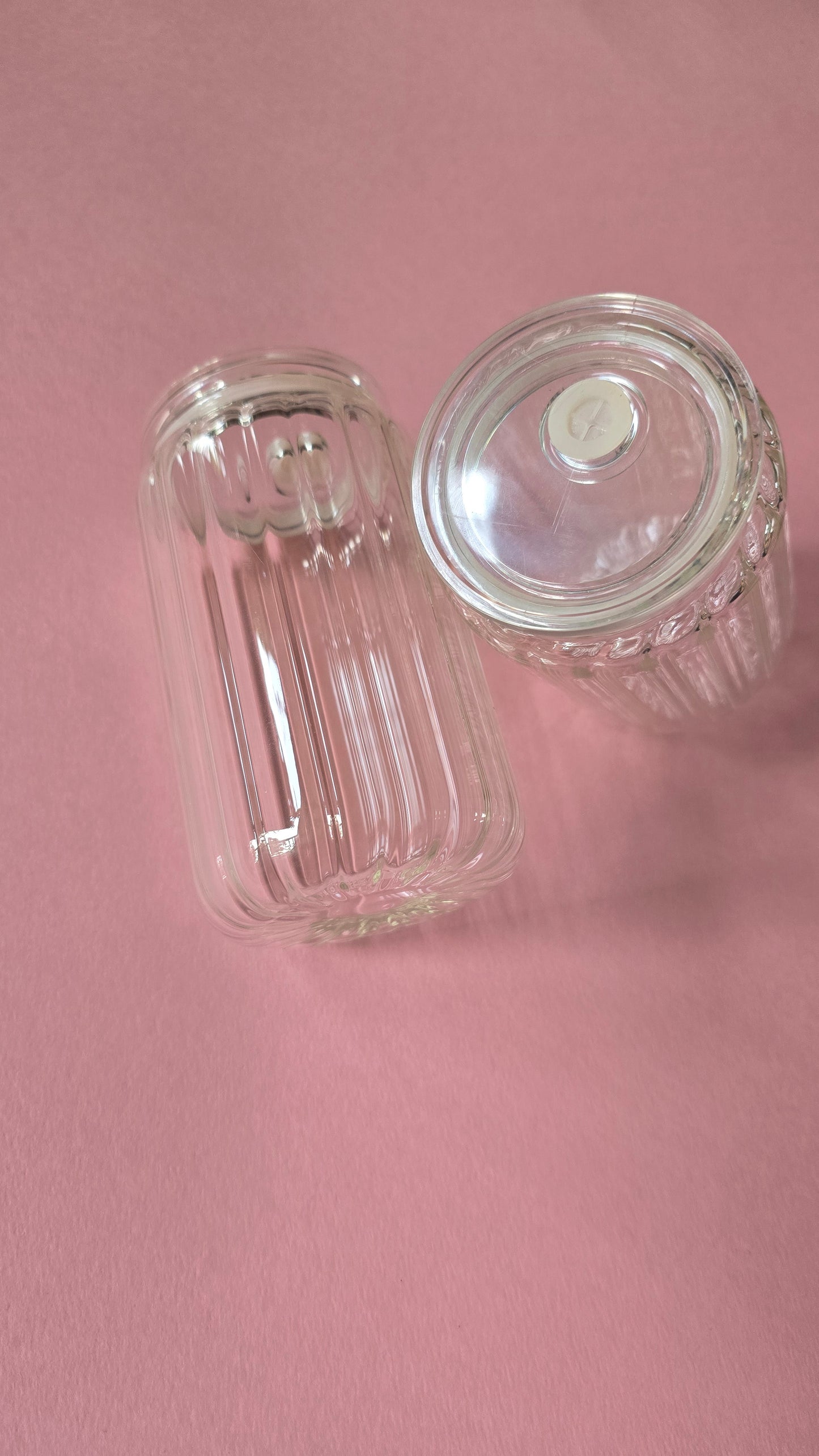 *sale* clear ribbed glasses