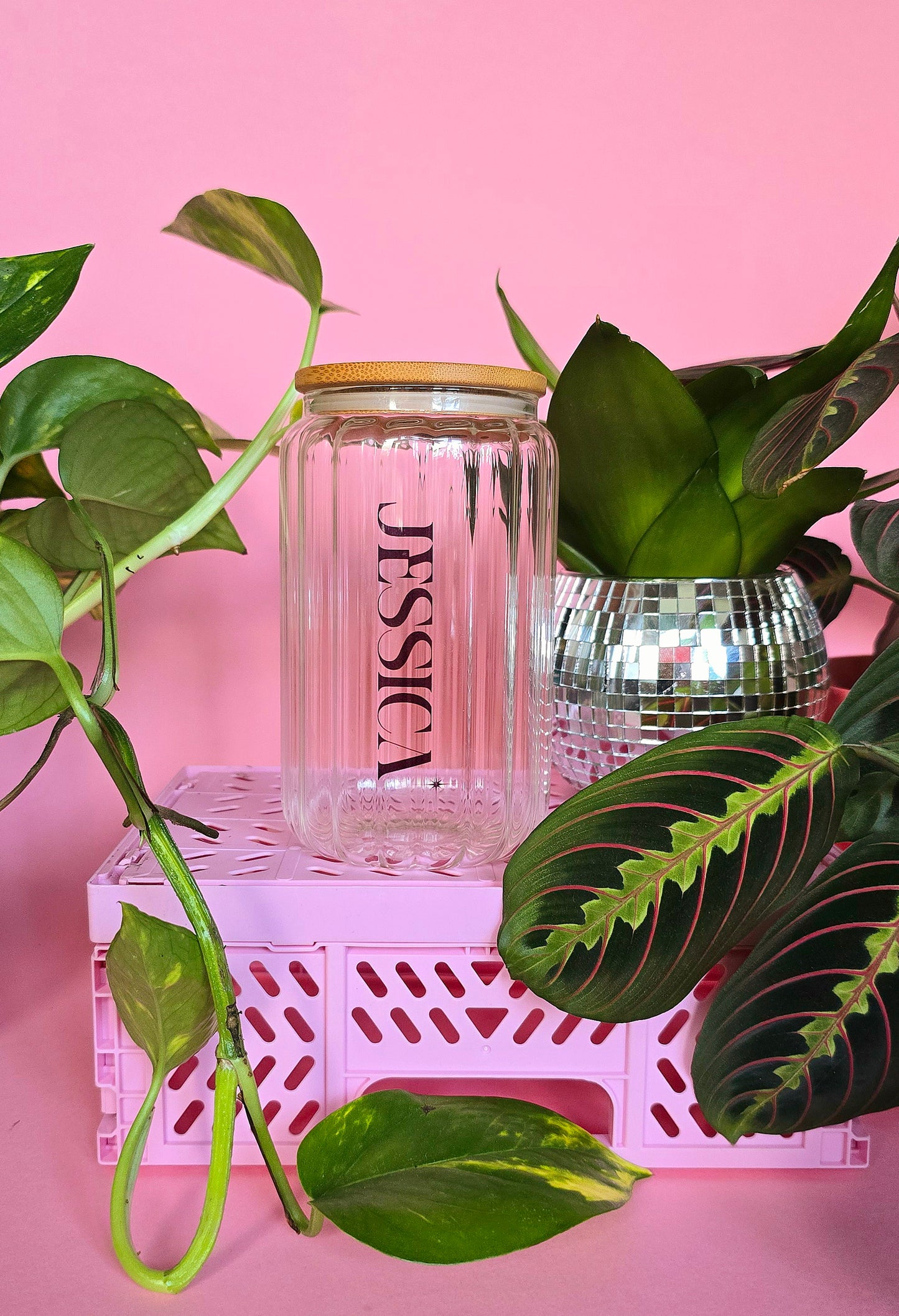 Personalised Ribbed Clear Glass Can Tumbler