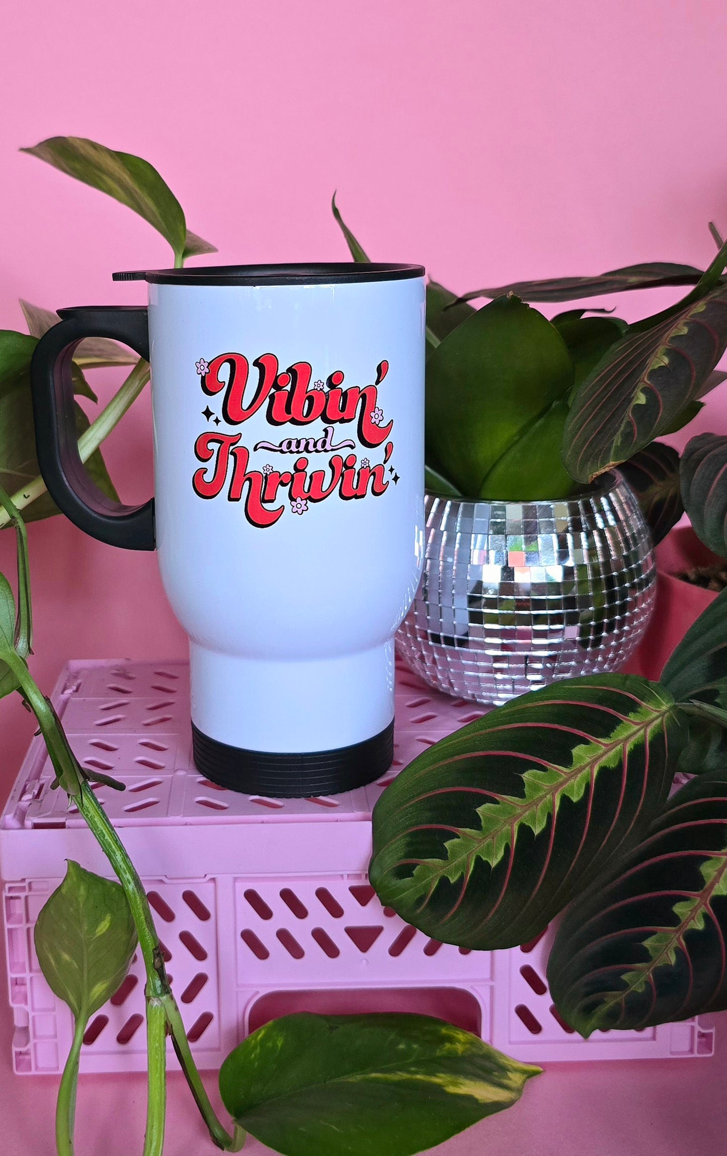 Vibing & Thriving | Cute Travel Mugs
