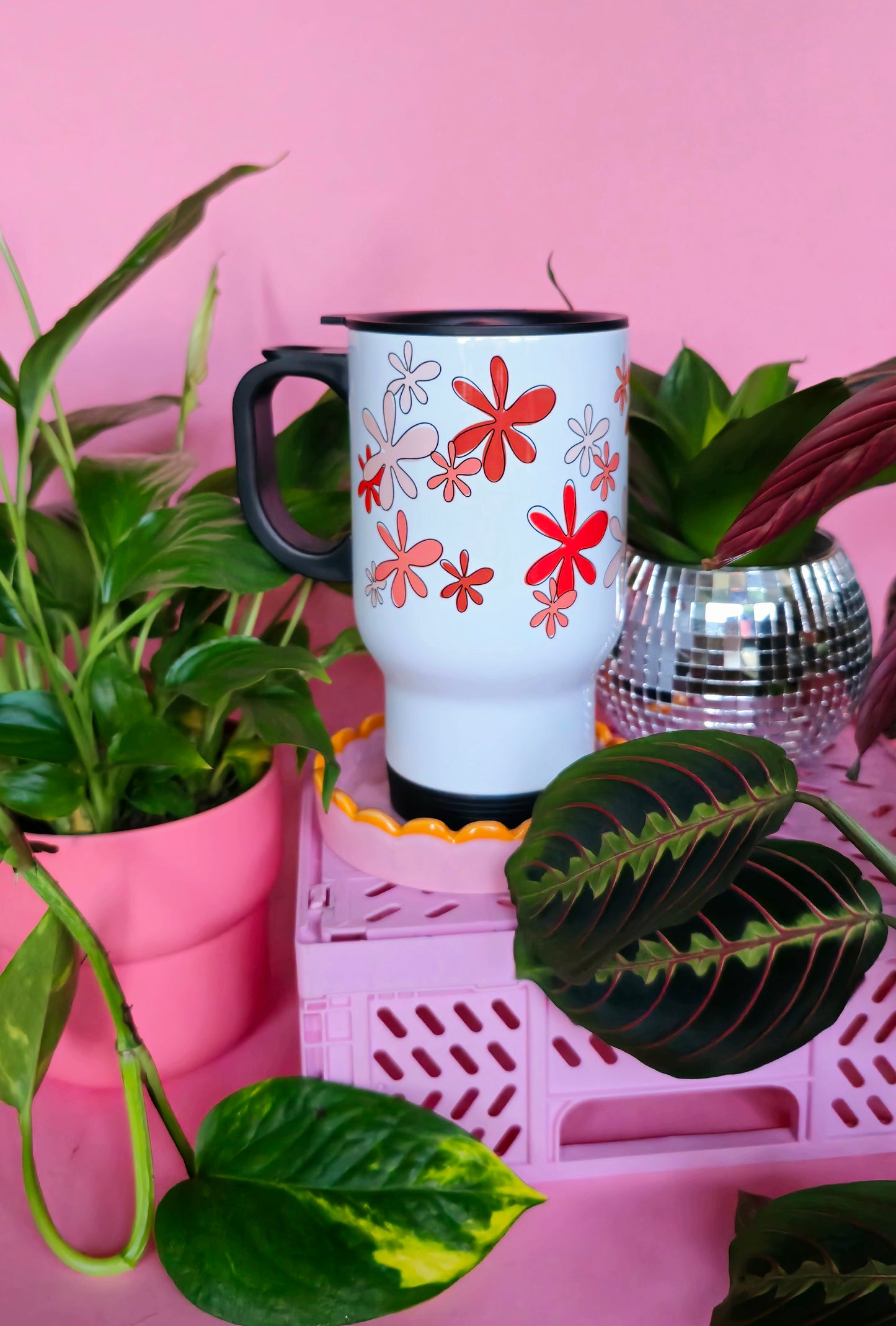 Vintage Autumnal Flowers Travel Mug