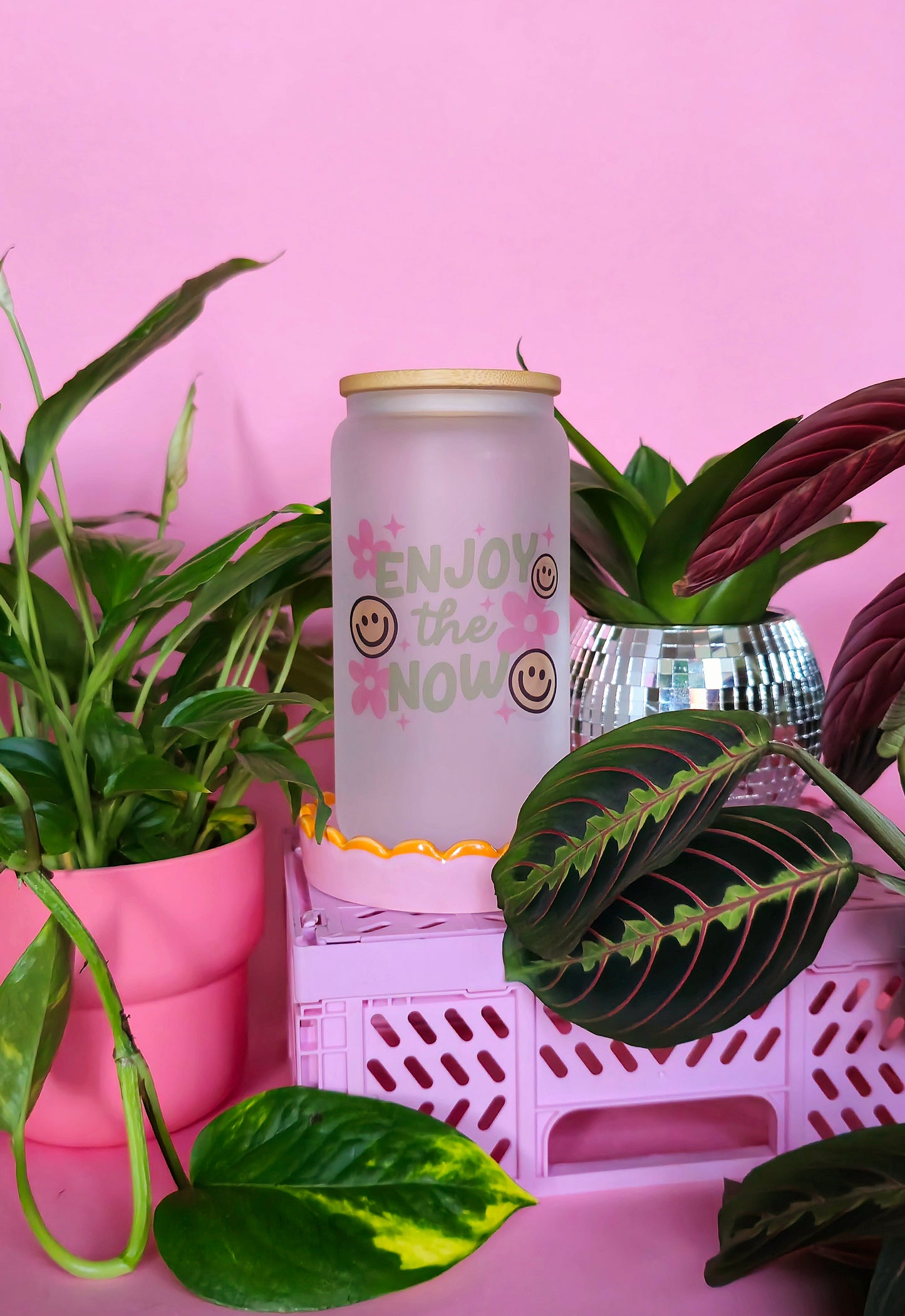 Enjoy The Now | Glass Can Tumbler