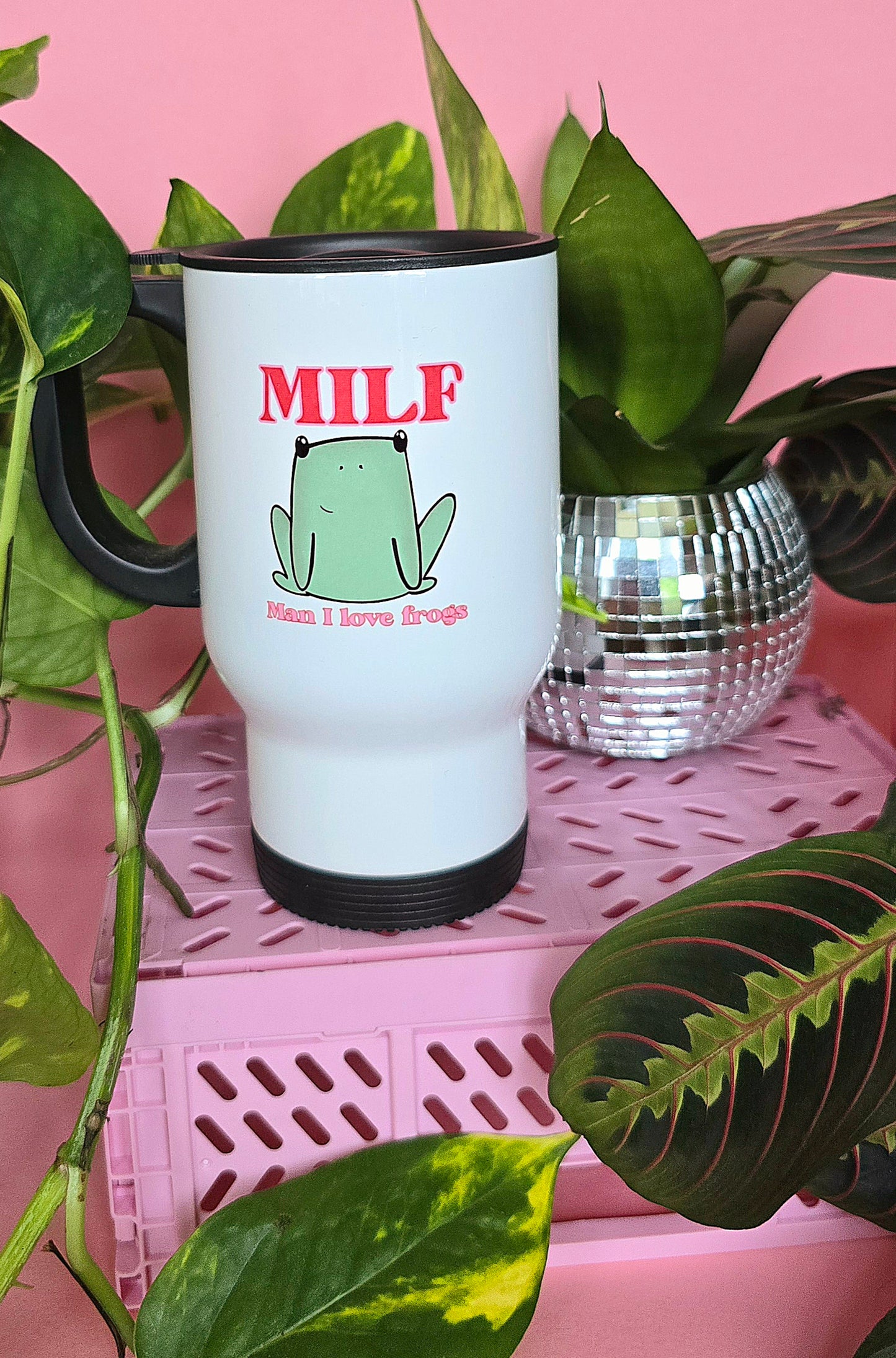 Funny MILF Frog Cute Travel Mugs