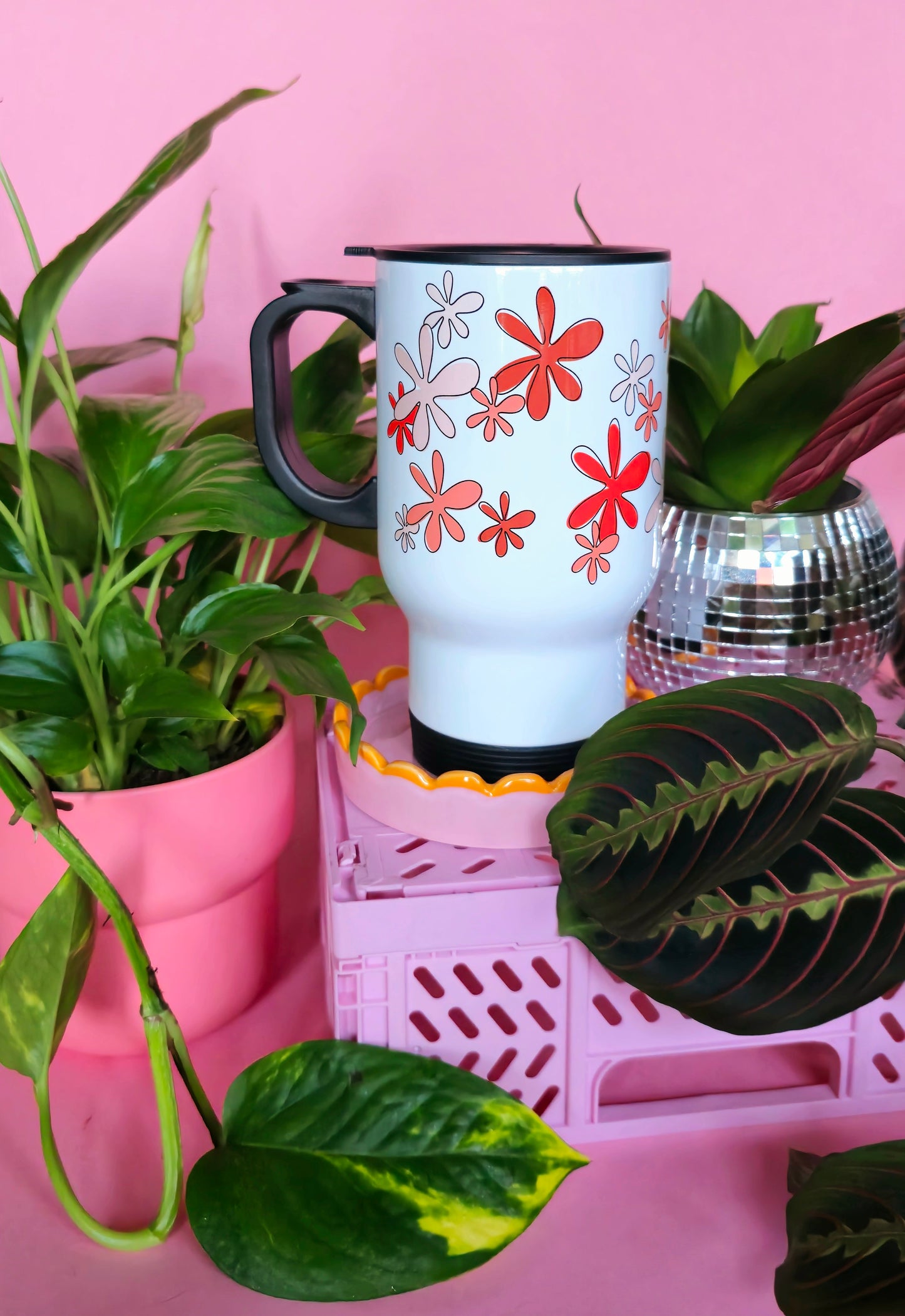 Vintage Autumnal Flowers Travel Mug