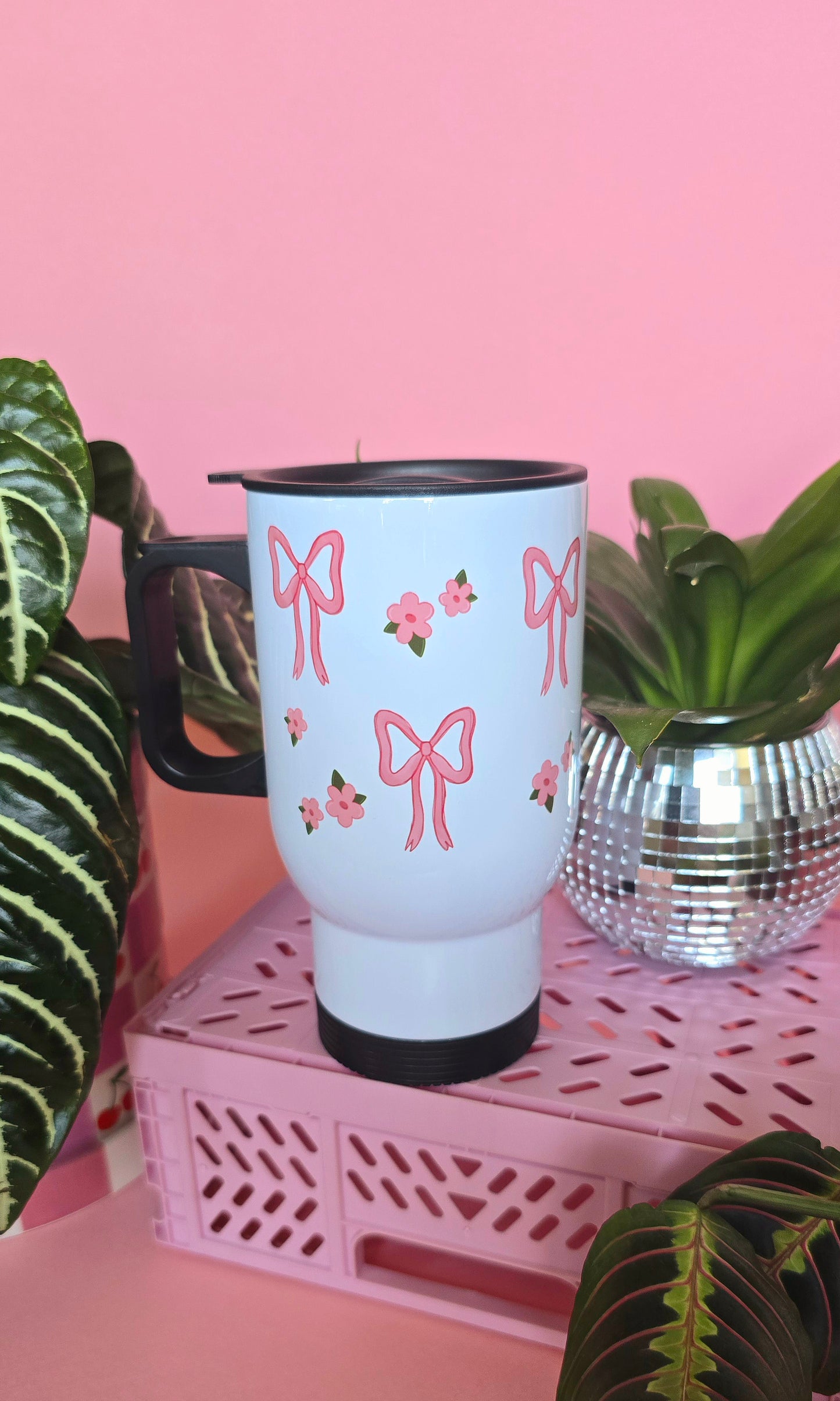 Bows & Flowers Cute Travel Mug