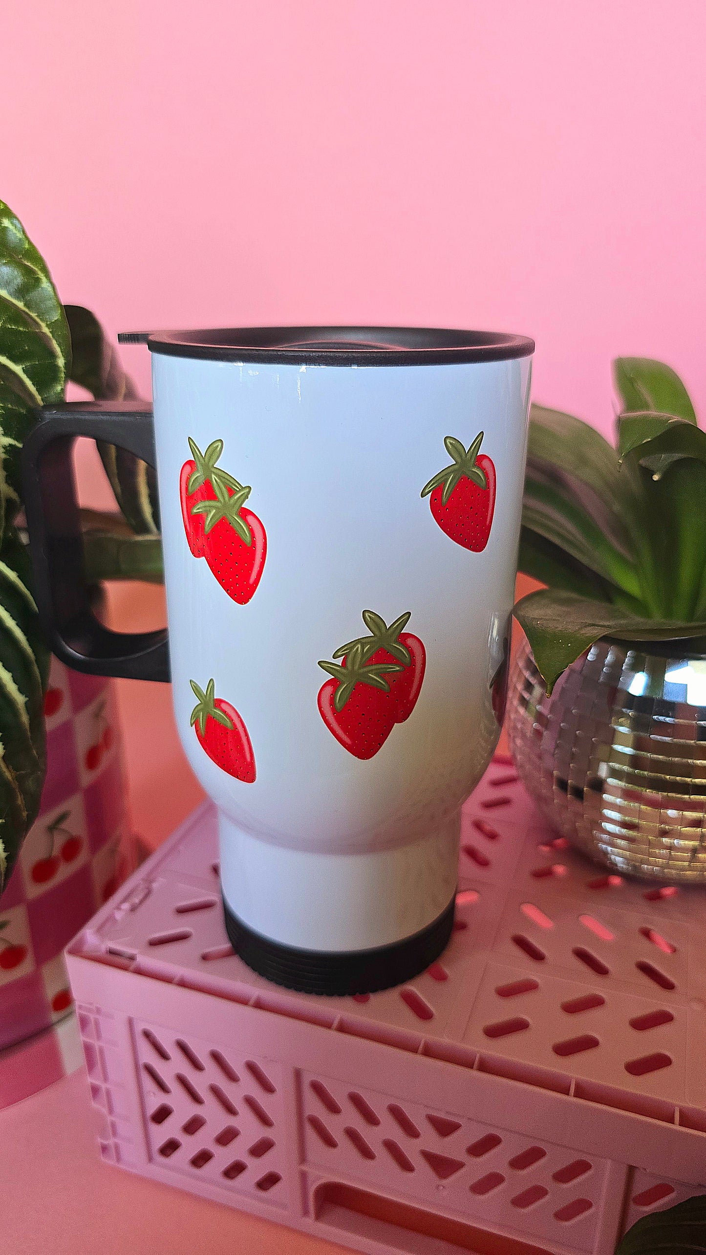 Strawberries Cute Travel Mug