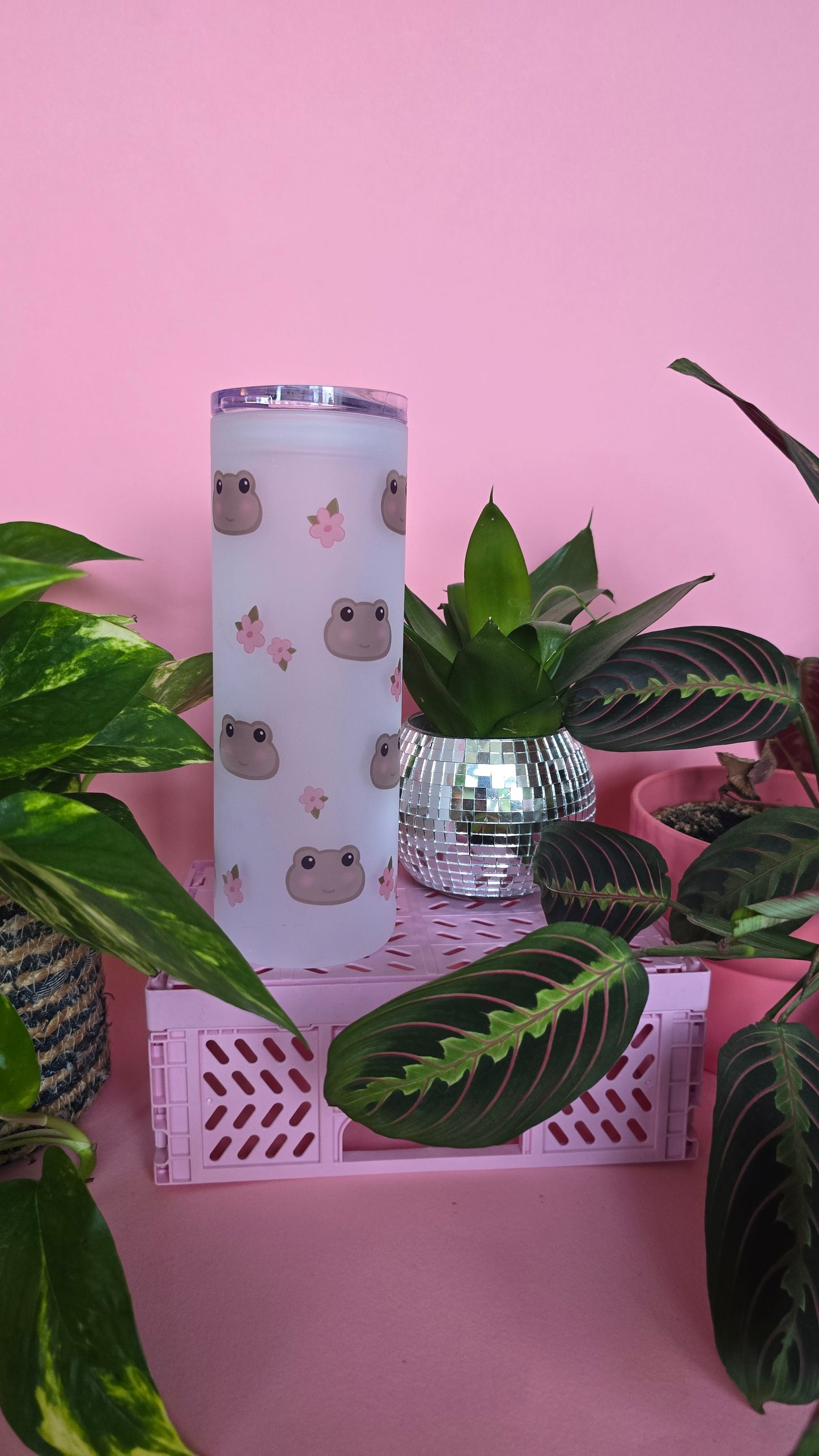 Frogs & Flowers 750ml Large Tumbler