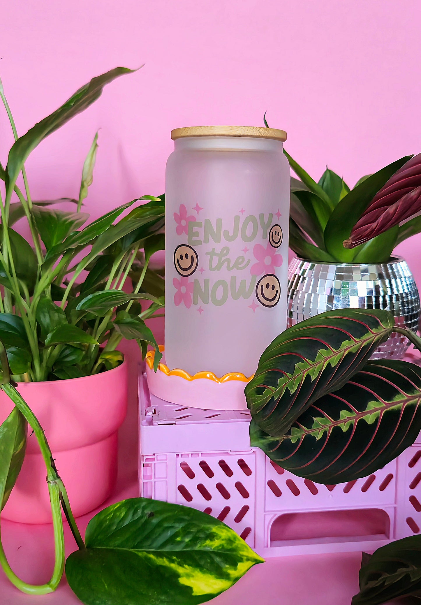 Enjoy The Now | Glass Can Tumbler