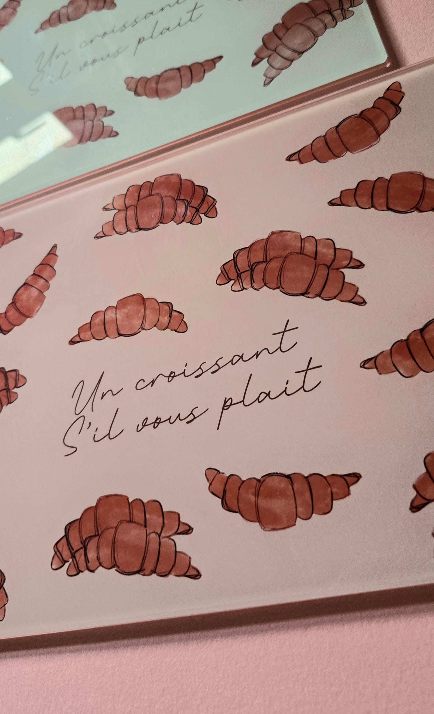 French Cute Croissant Glass Chopping Board