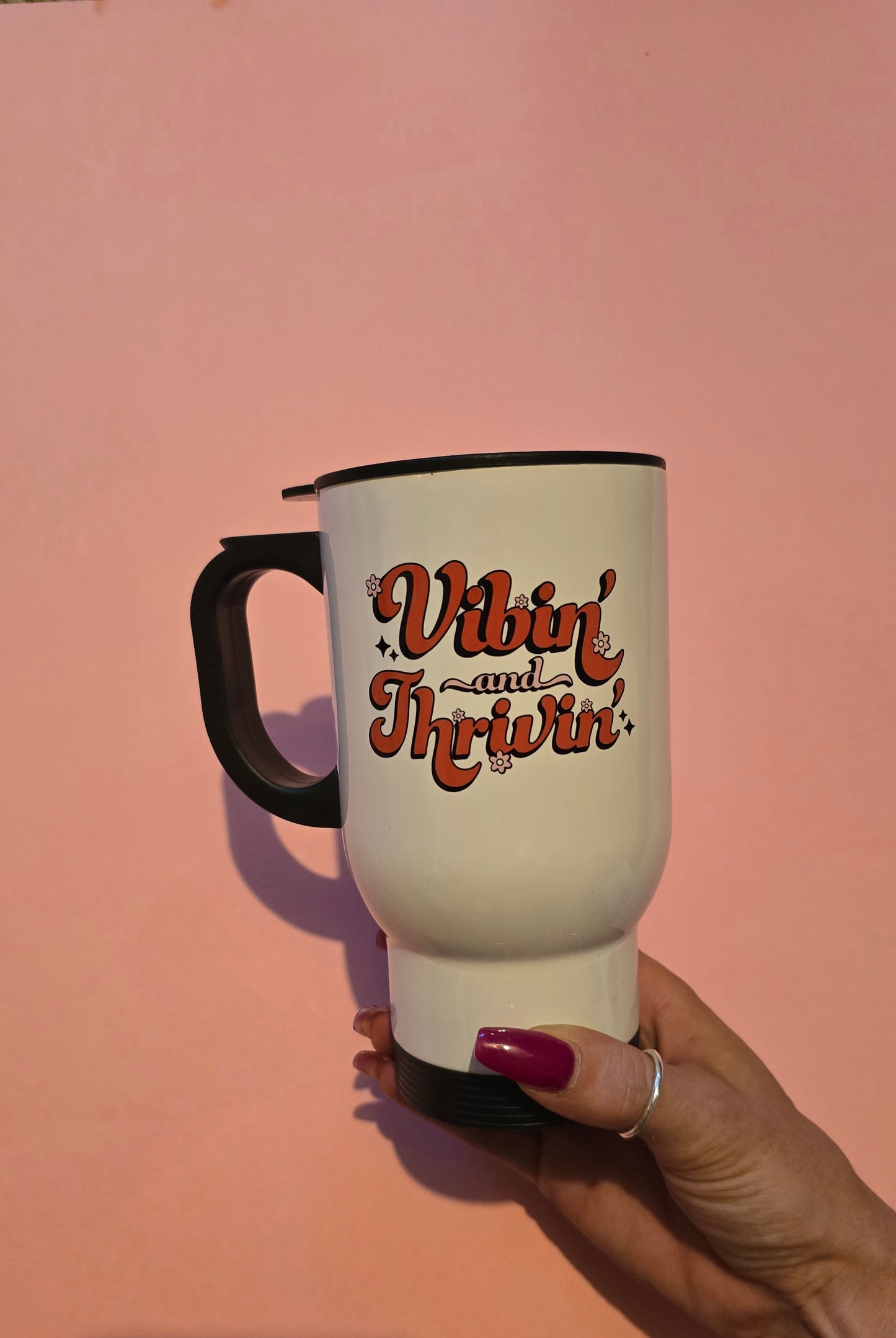 *sale* vibing thriving travel mug