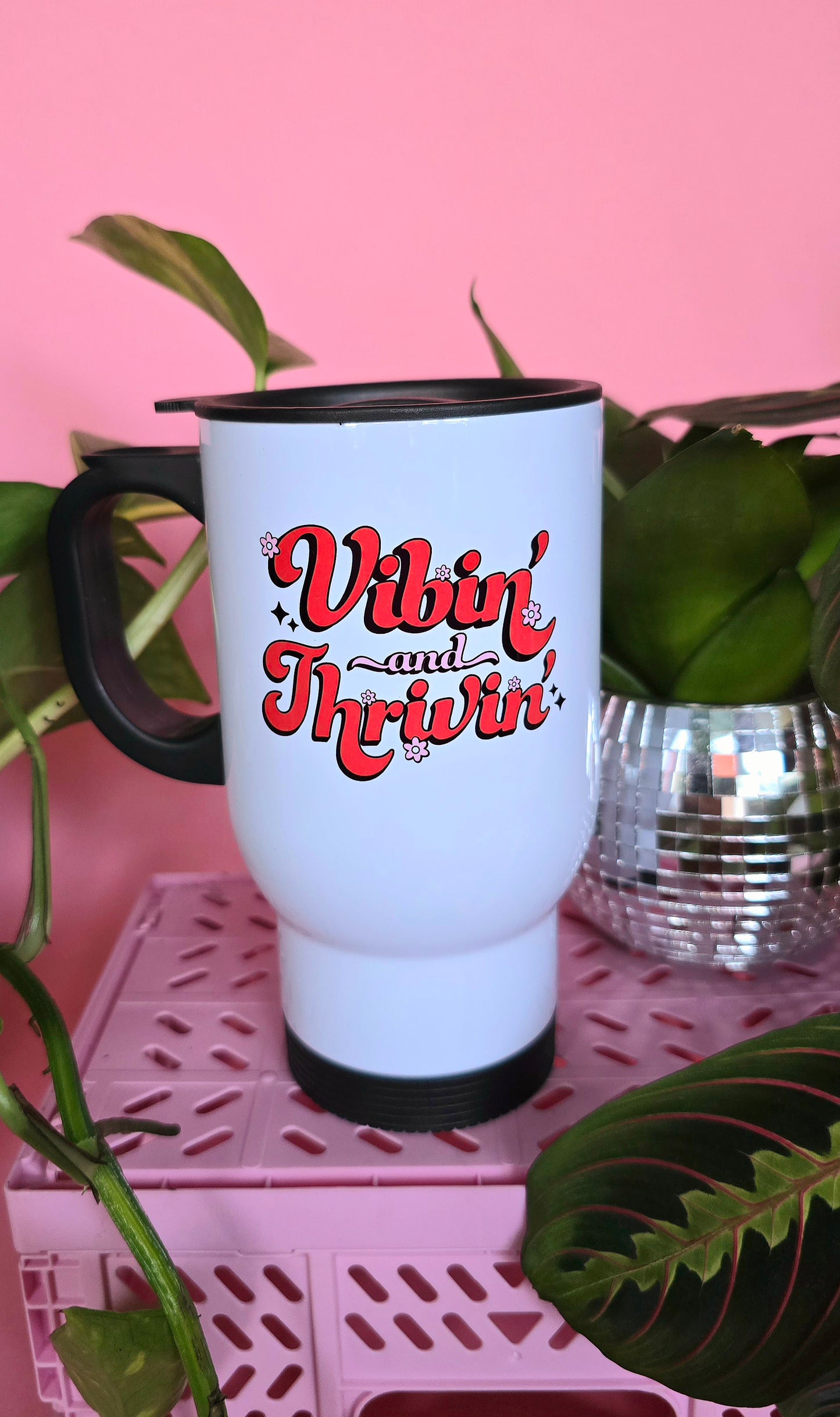 Vibing & Thriving | Cute Travel Mugs