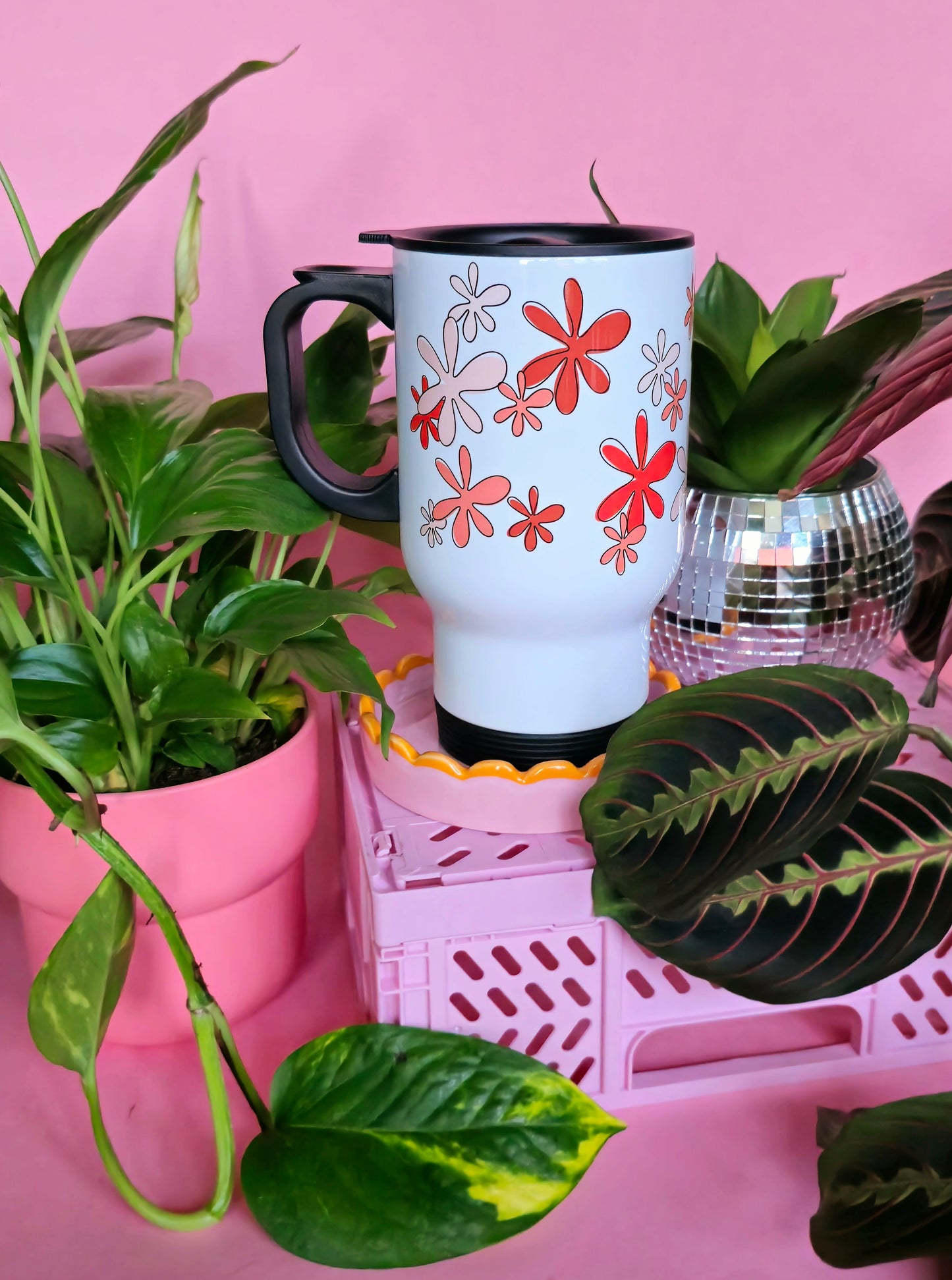 Vintage Autumnal Flowers Travel Mug
