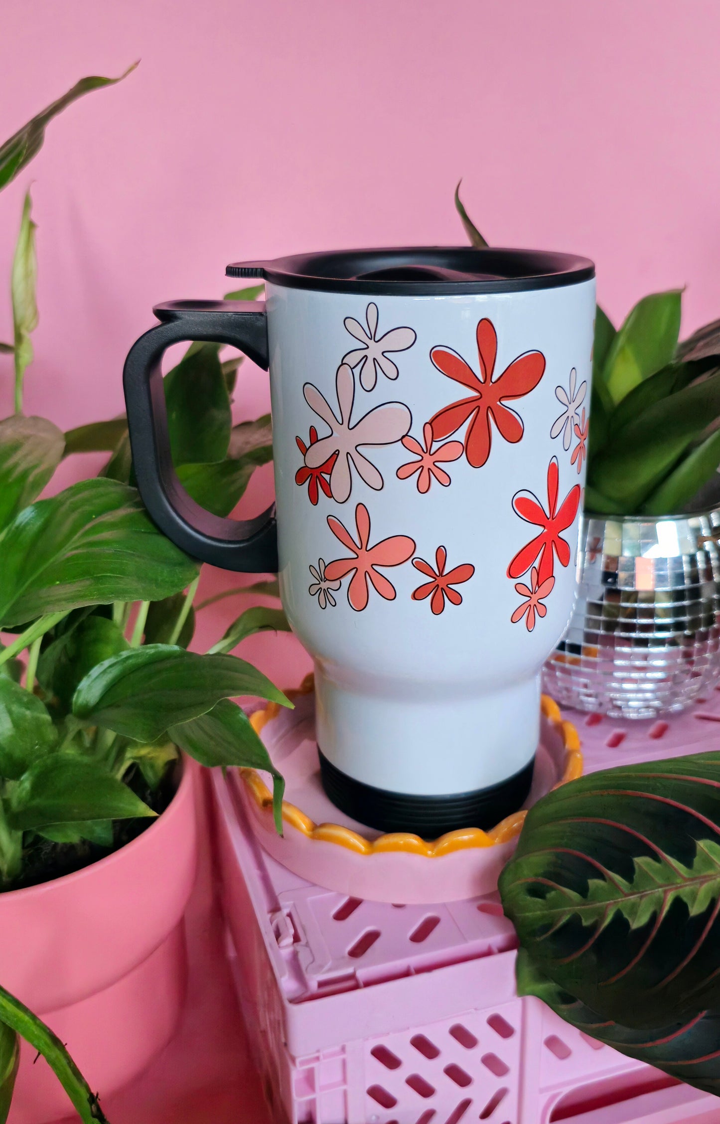 Vintage Autumnal Flowers Travel Mug