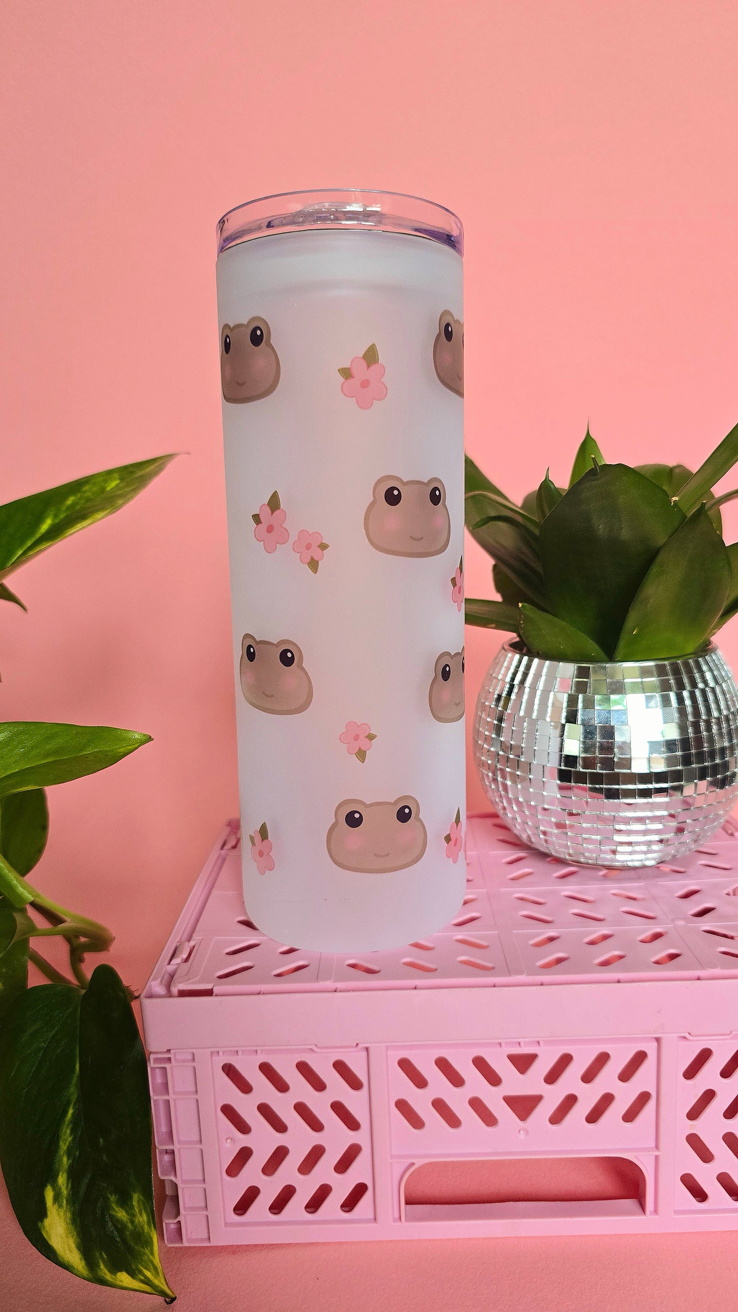 Frogs & Flowers 750ml Large Tumbler