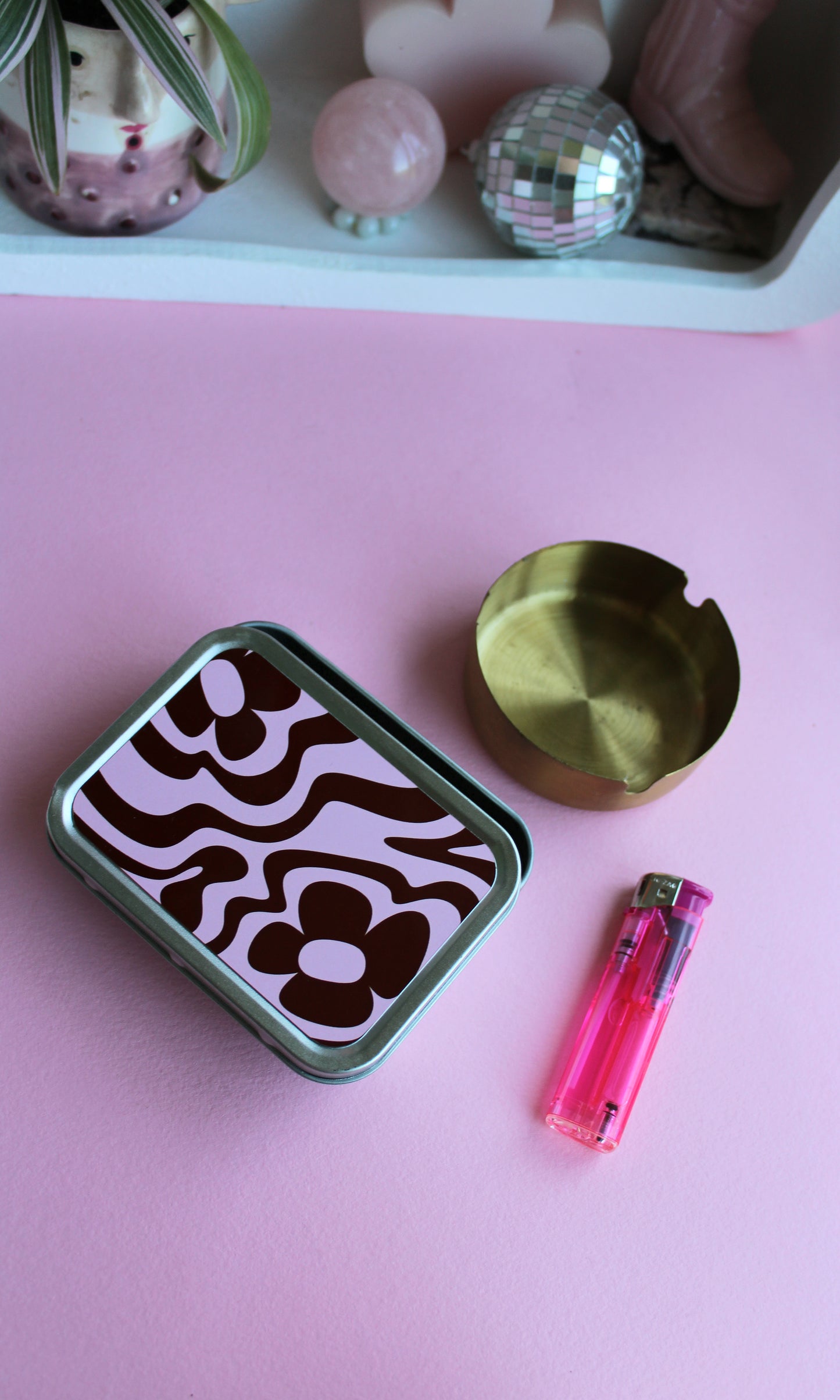 Pink & Burgundy Rolling Tin