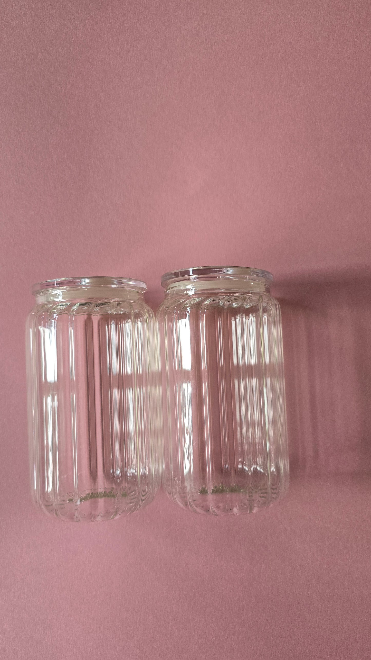 *sale* clear ribbed glasses