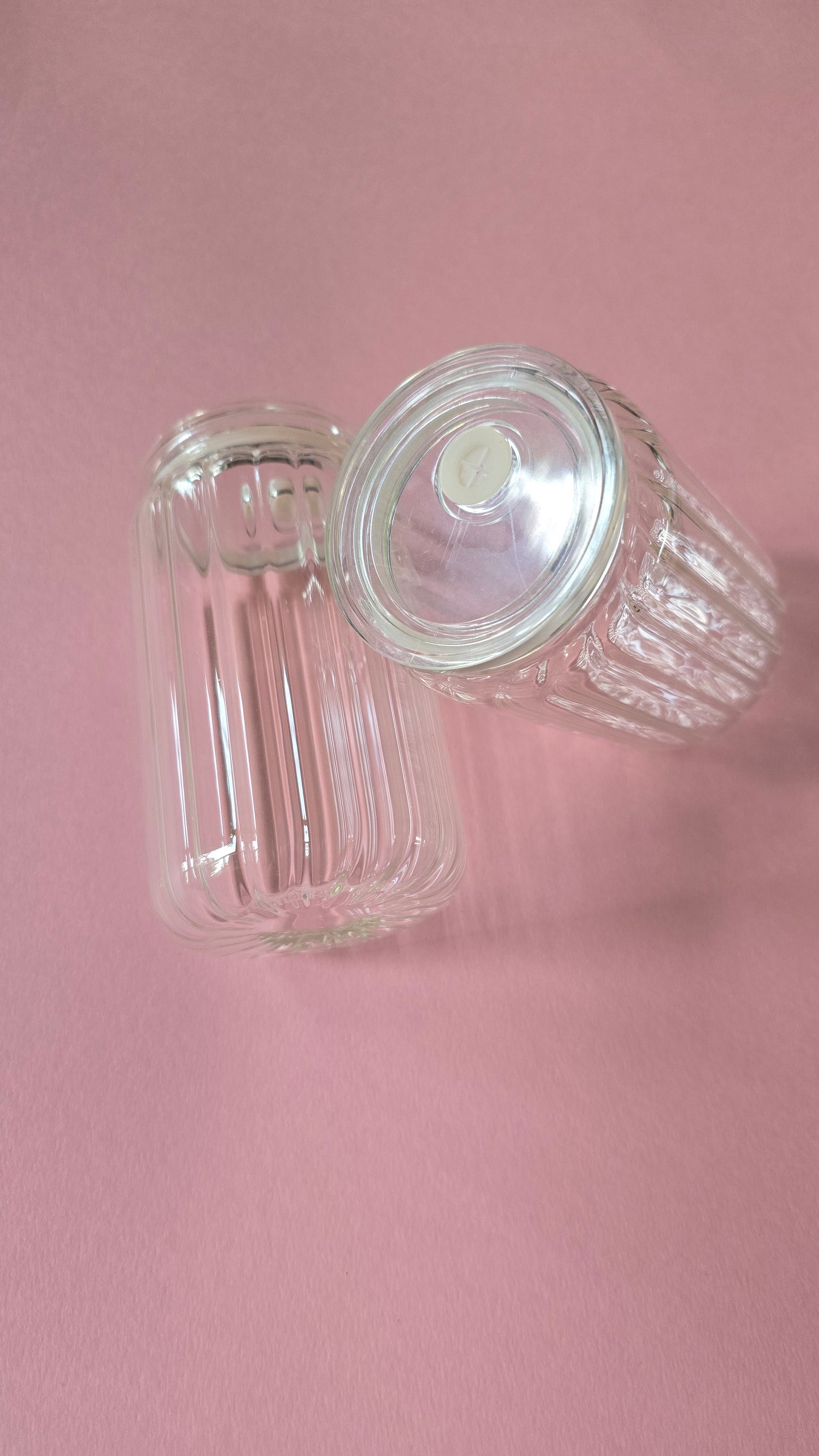 *sale* clear ribbed glasses