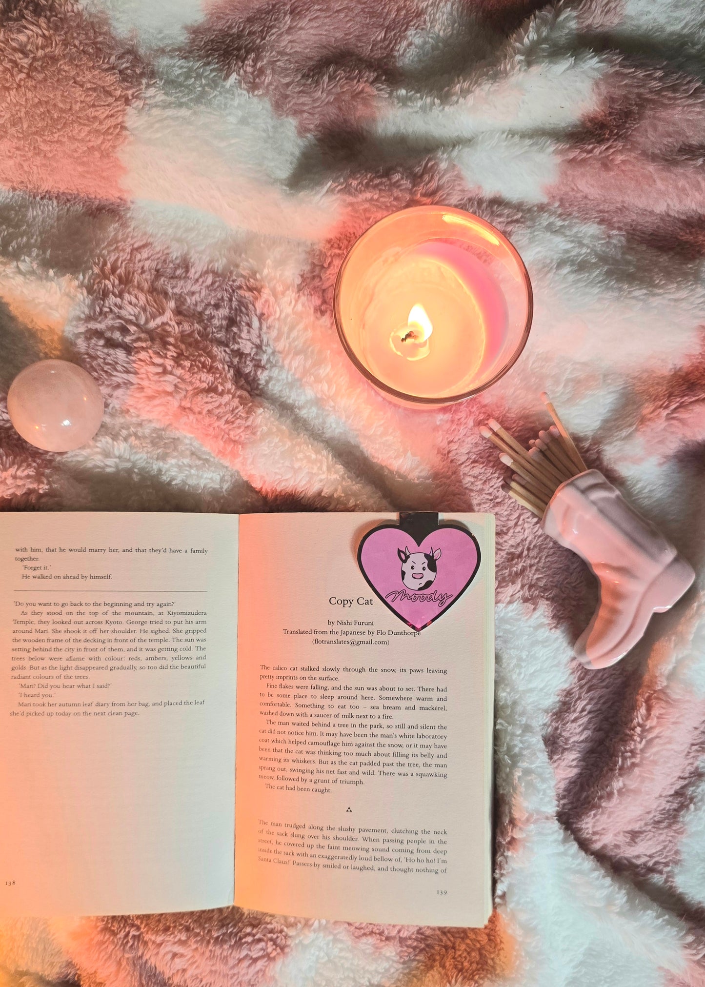 Moody Cow Magnetic Flip Bookmark