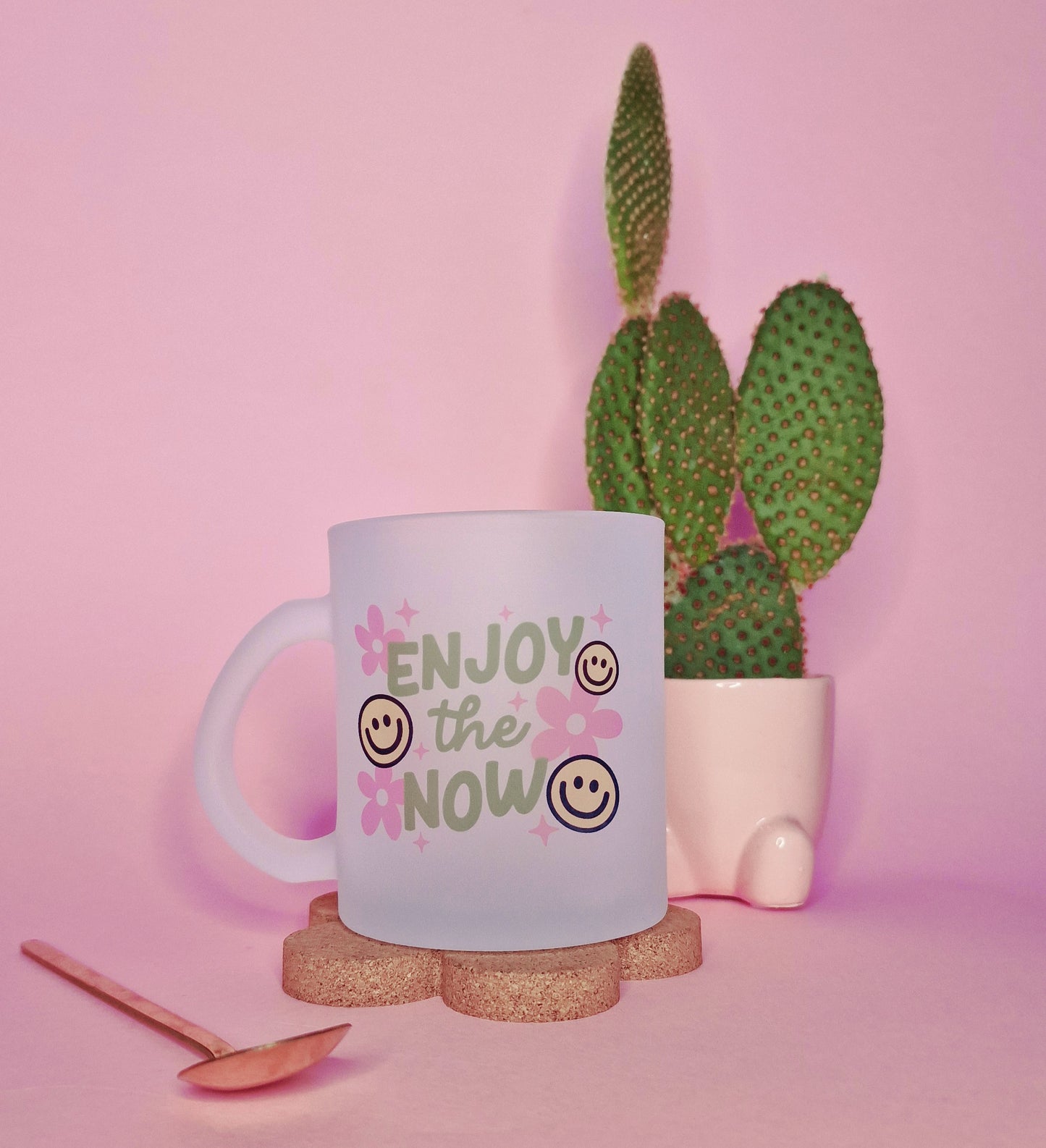 Enjoy the Now | 10oz Frosted Glass Mugs