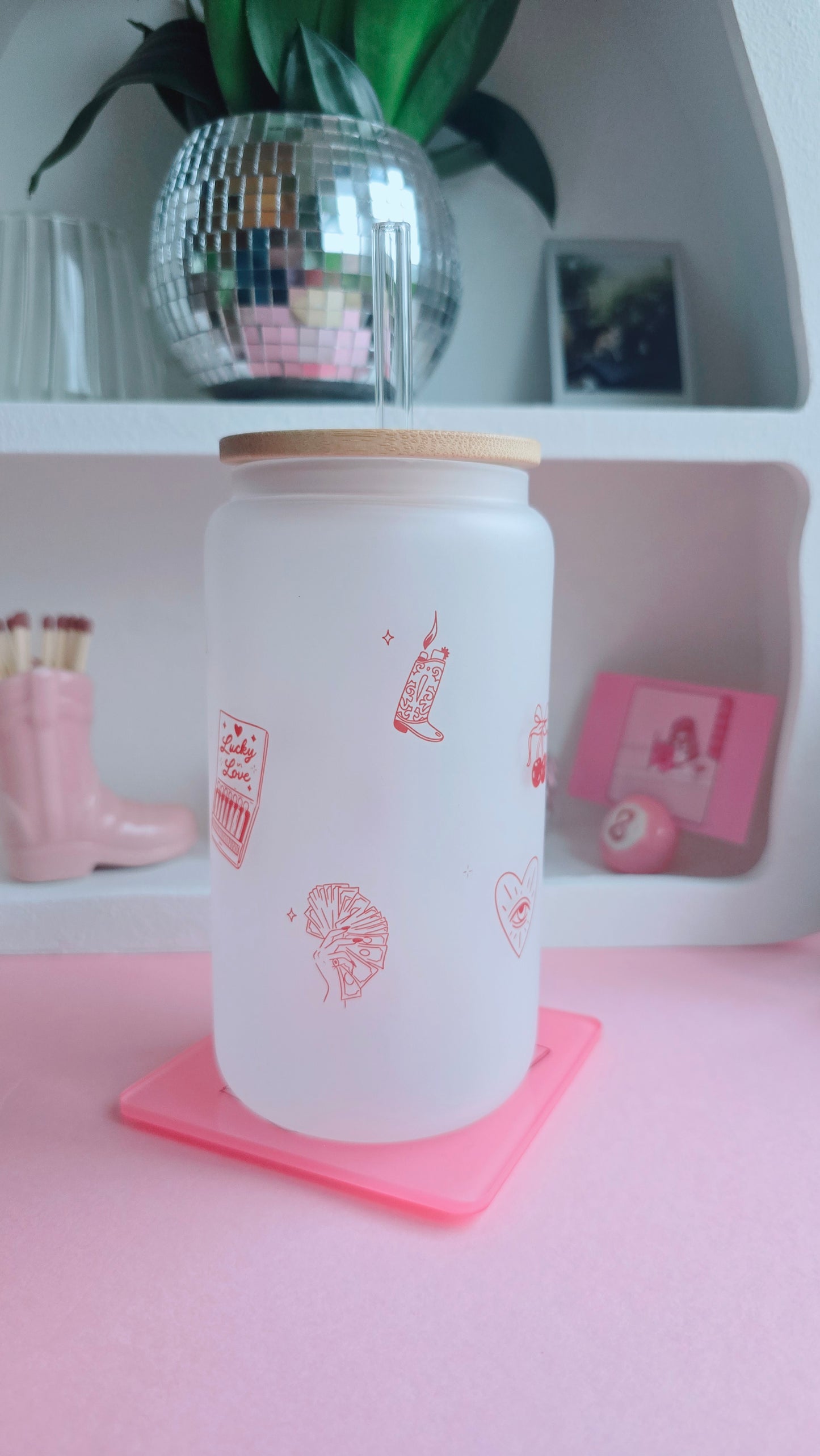 Lucky Girl | 16oz glass can tumbler