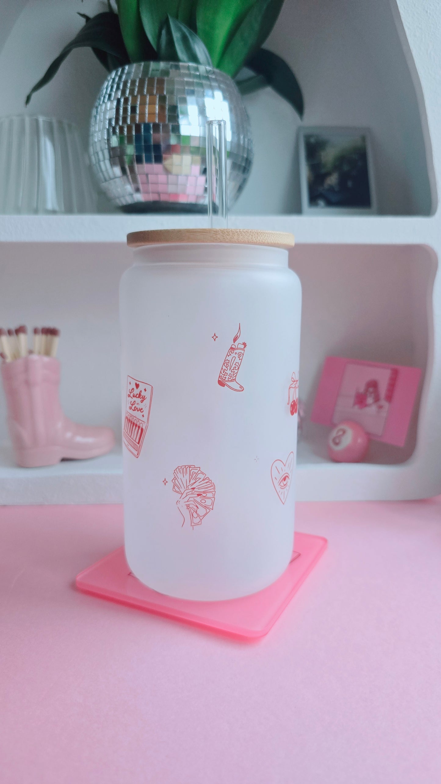 Lucky Girl | 16oz glass can tumbler
