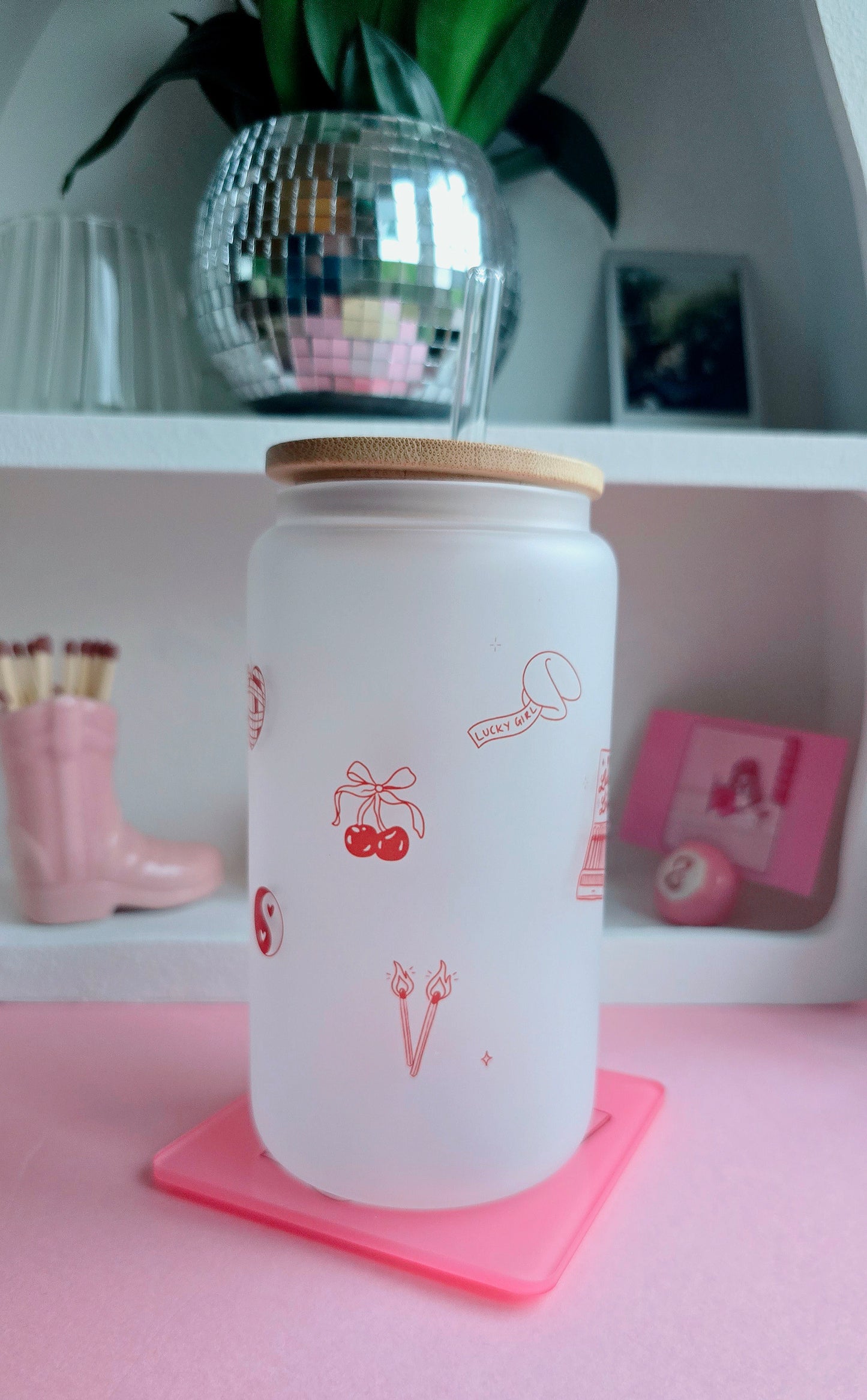 Lucky Girl | 16oz glass can tumbler