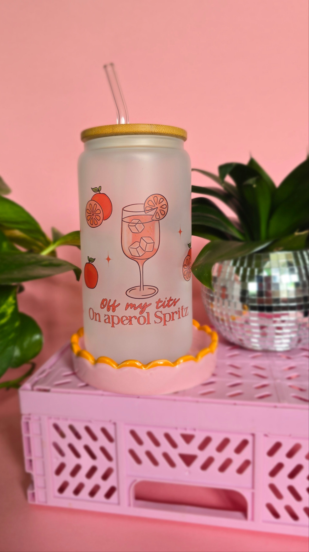 Aperol Spritz Orange Glass Tumbler