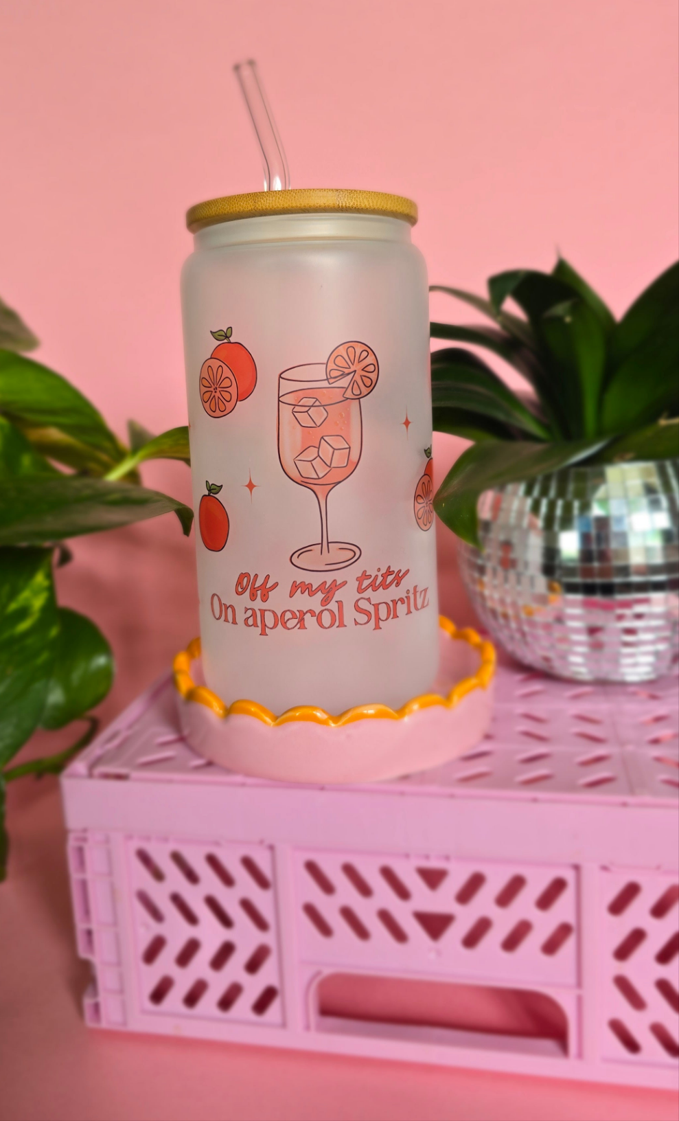 Aperol Spritz Orange Glass Tumbler