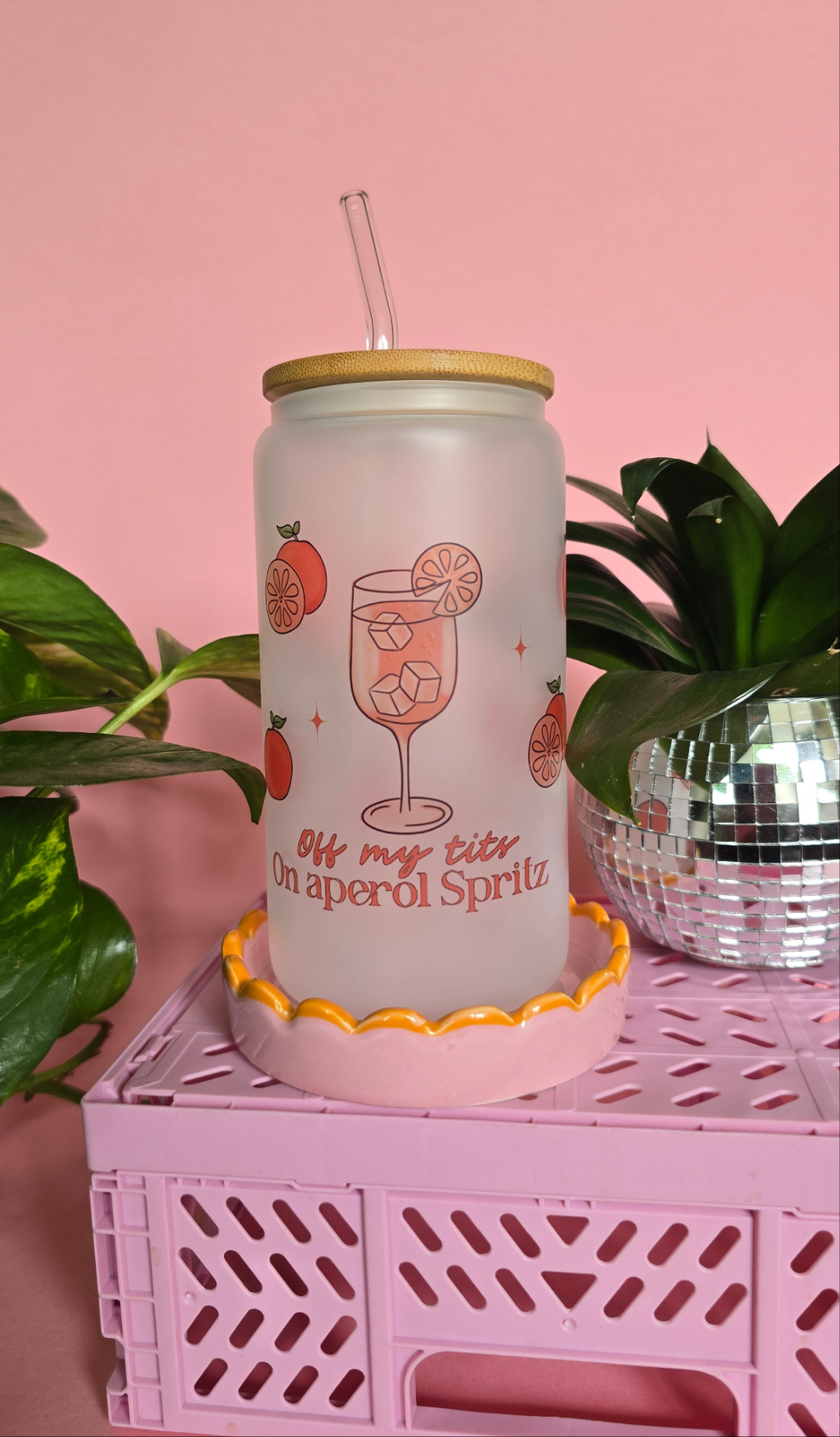 Aperol Spritz Orange Glass Tumbler