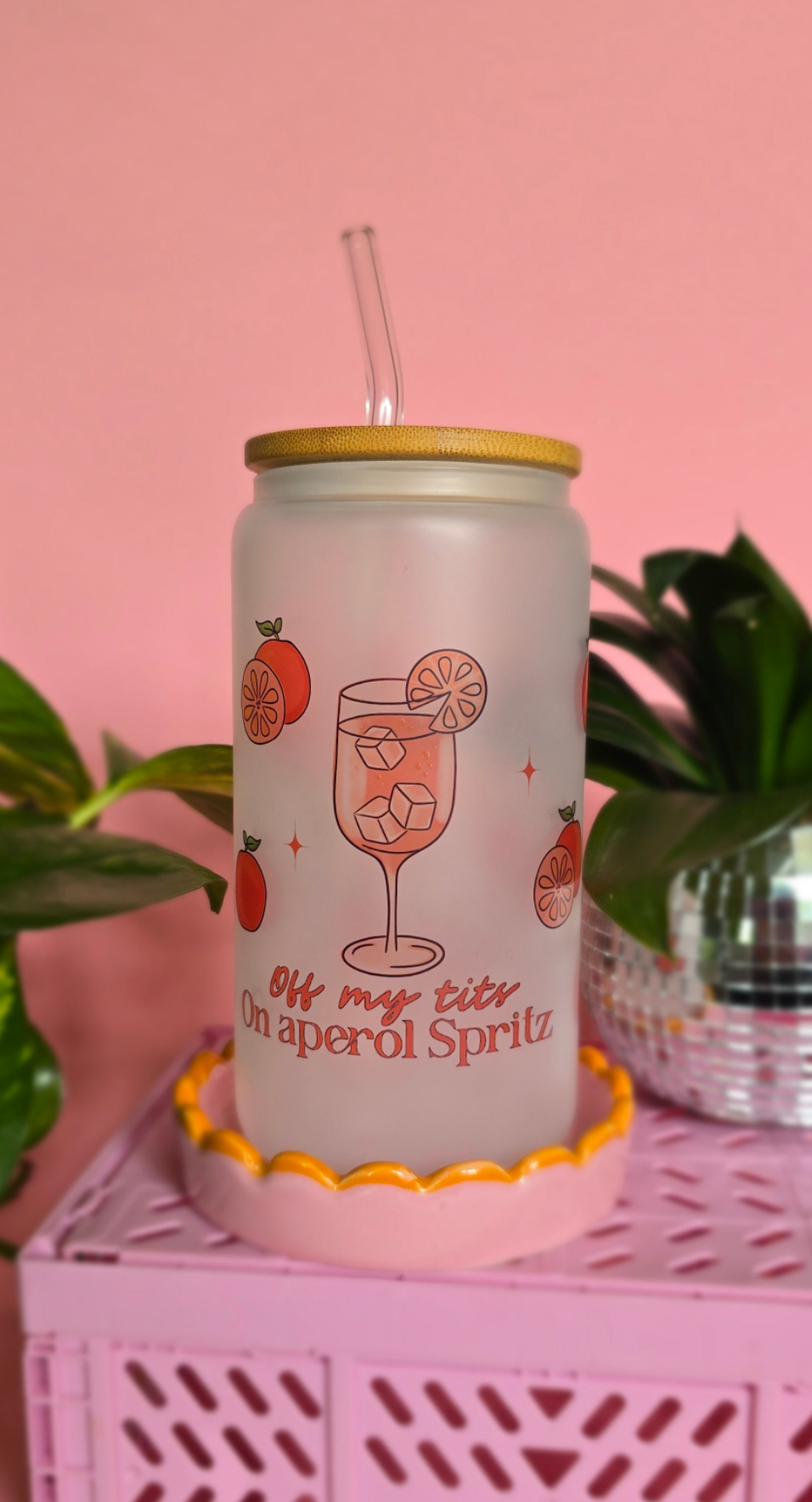 Aperol Spritz Orange Glass Tumbler