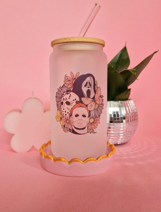 Fav Horror Villians | 16oz Glass Can Tumbler