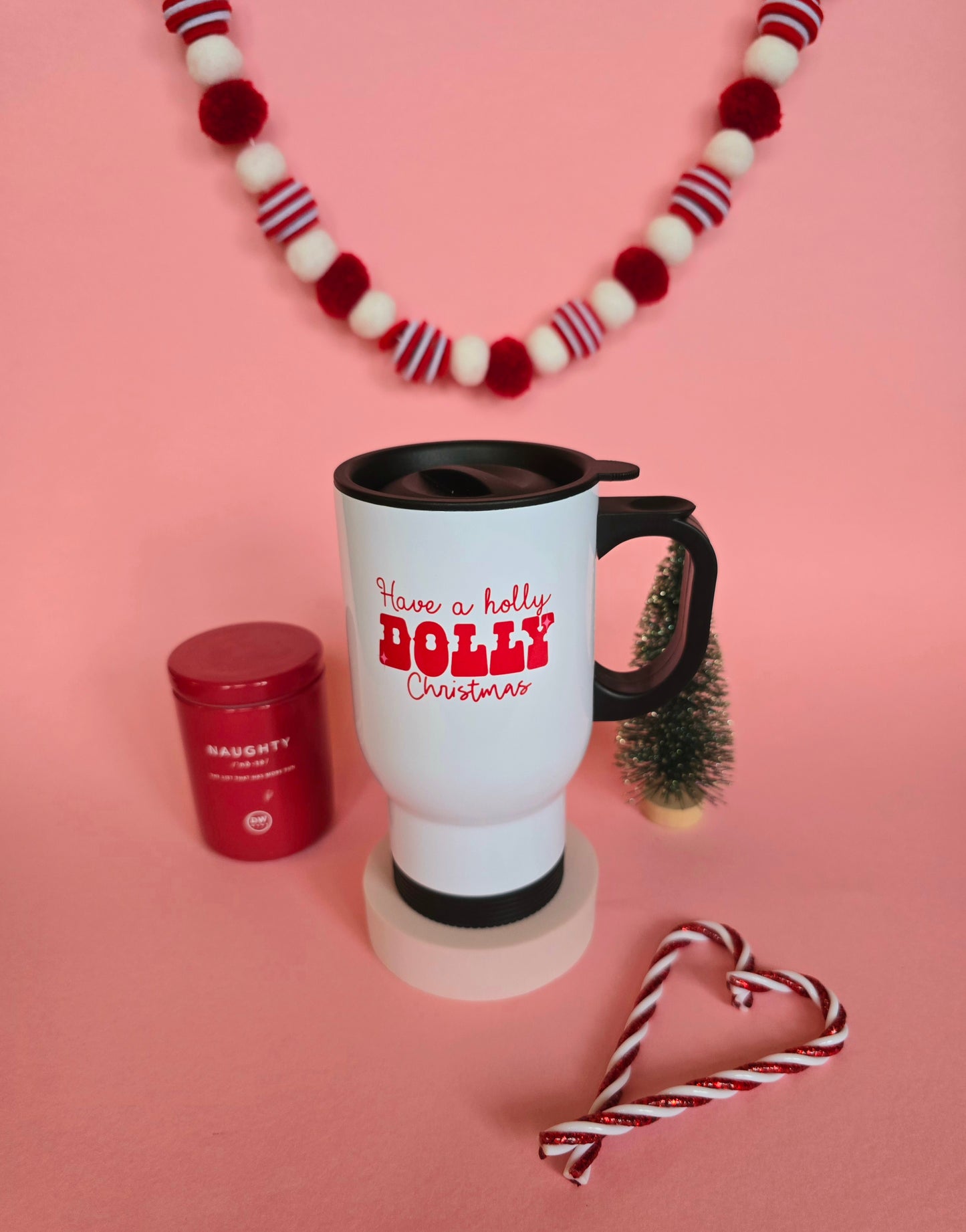 Holly Dolly Christmas Travel Mug