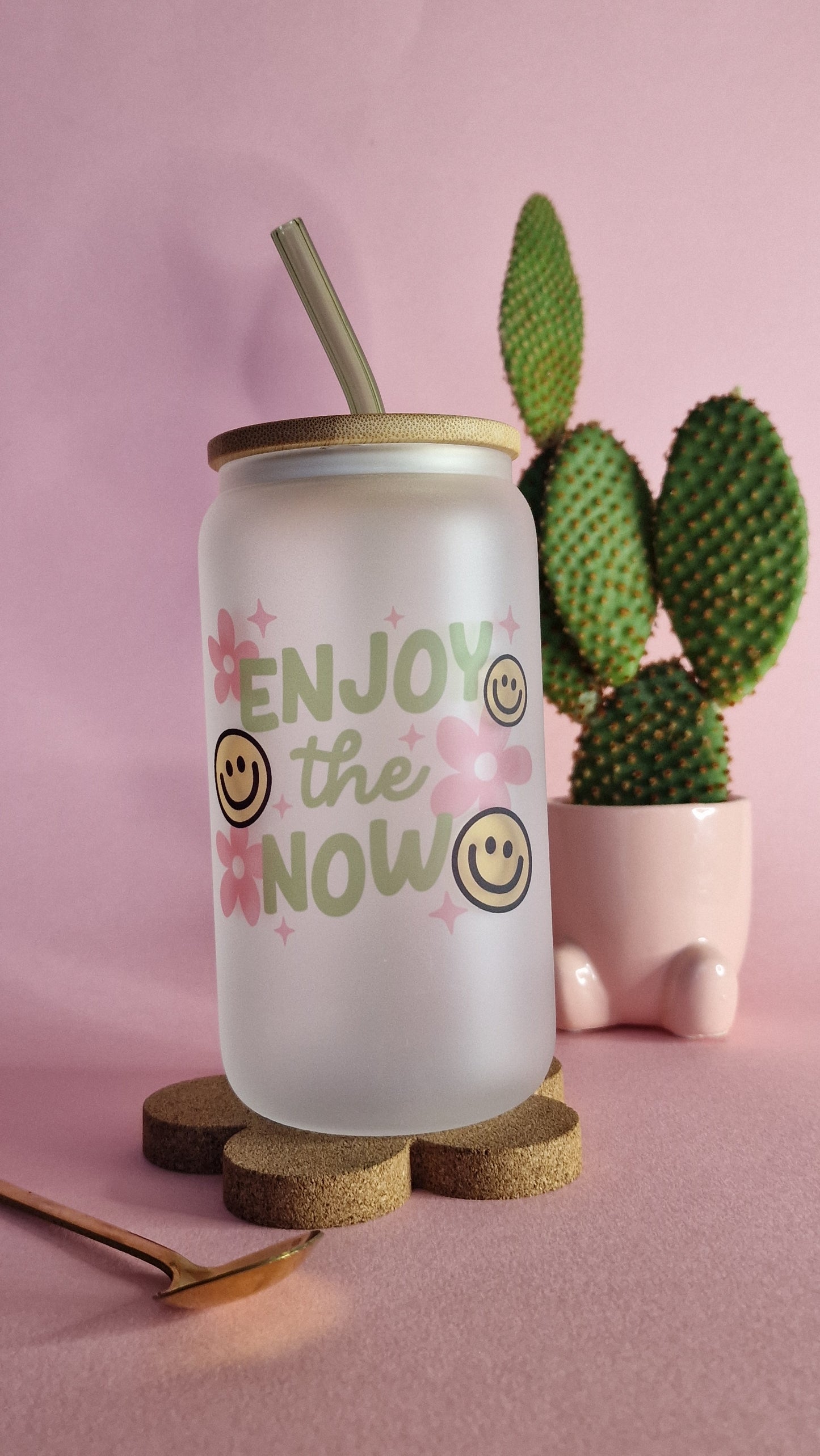 Enjoy The Now | Glass Can Tumbler