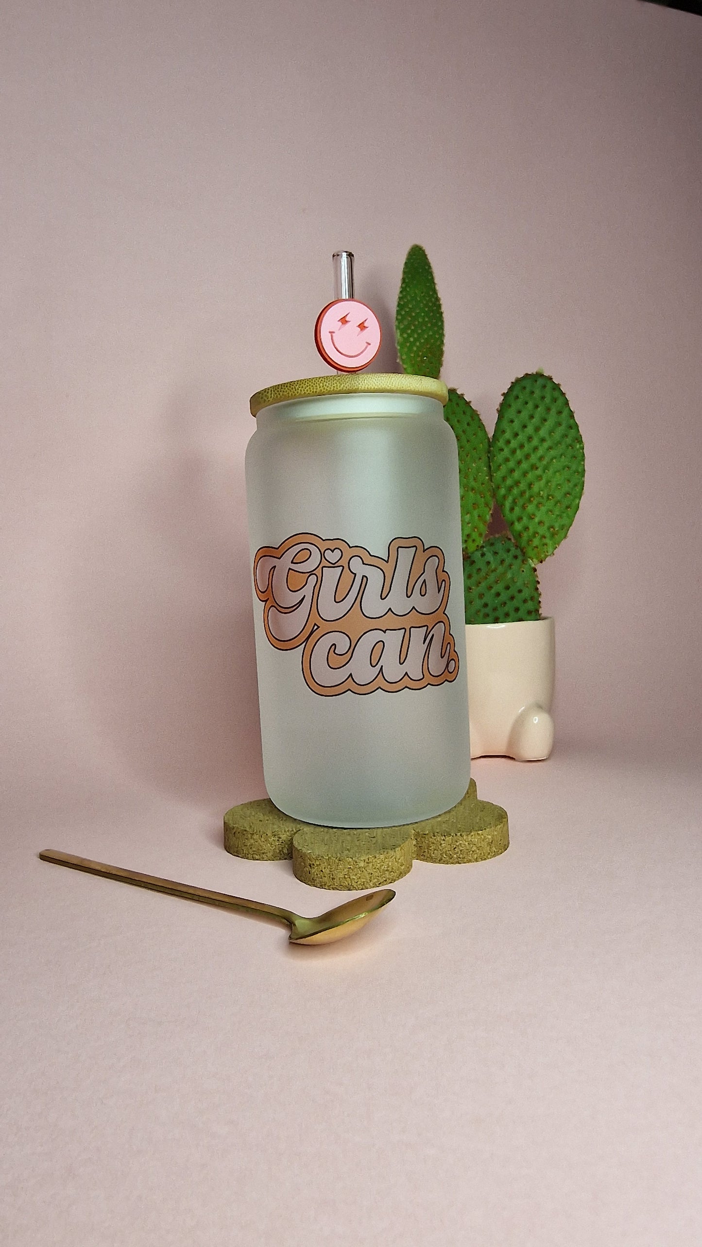 Girls Can | 16oz Glass Can Tumbler