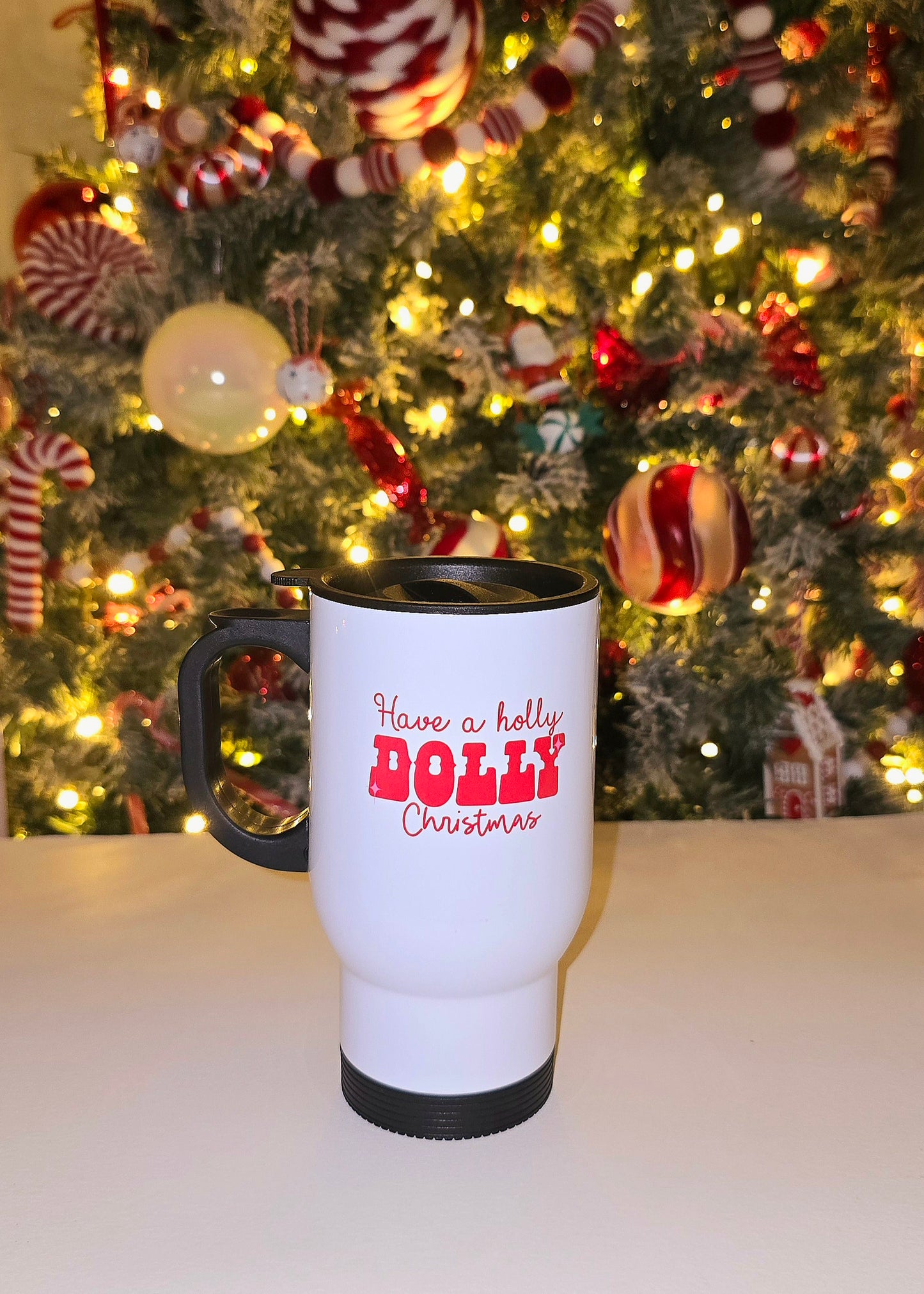 Holly Dolly Christmas Travel Mug