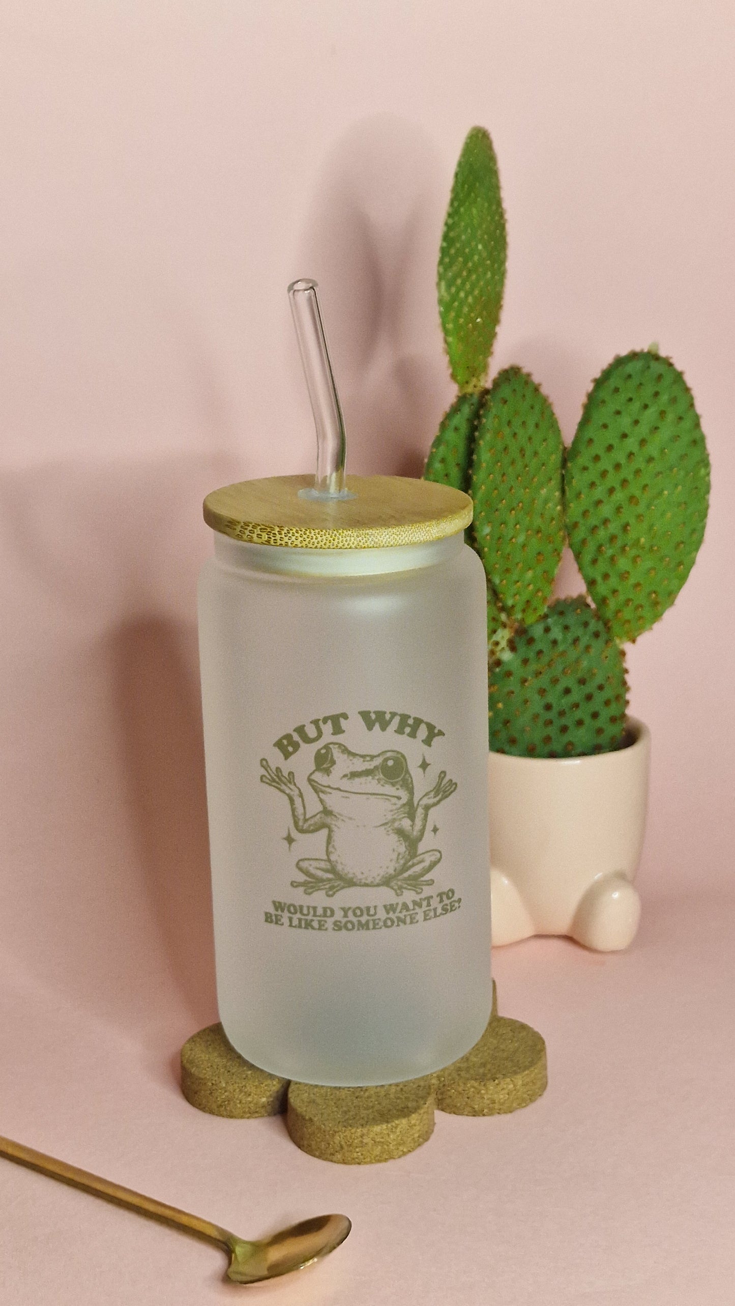 But Why Frog | 16oz Glass Can Tumbler