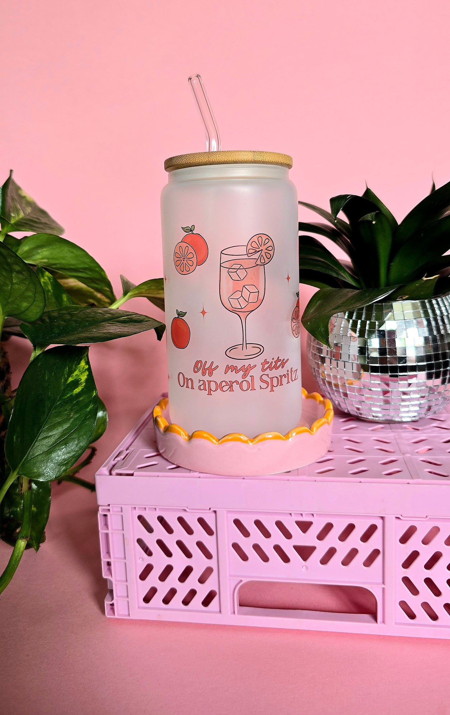 Aperol Spritz Orange Glass Tumbler