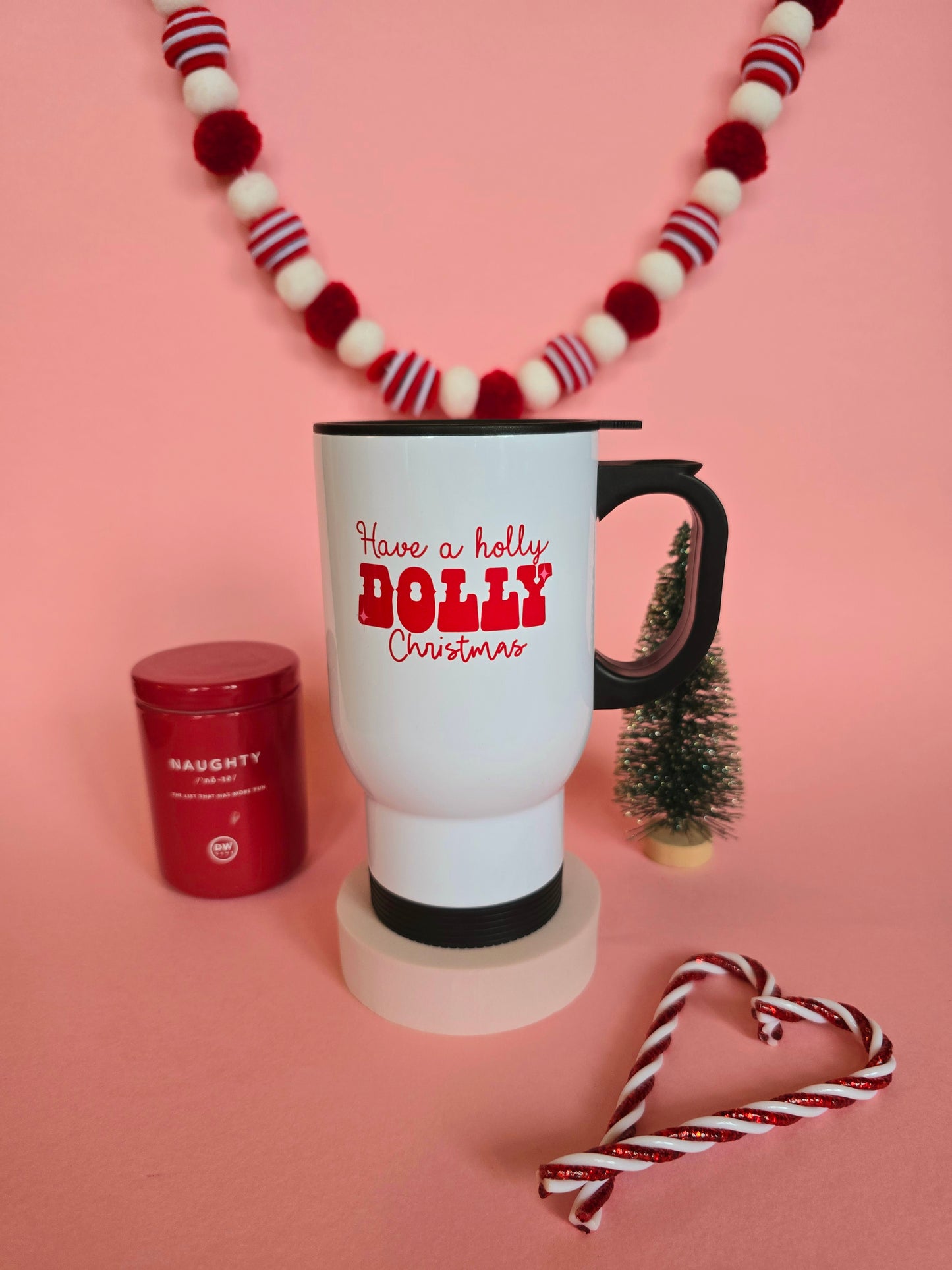 Holly Dolly Christmas Travel Mug