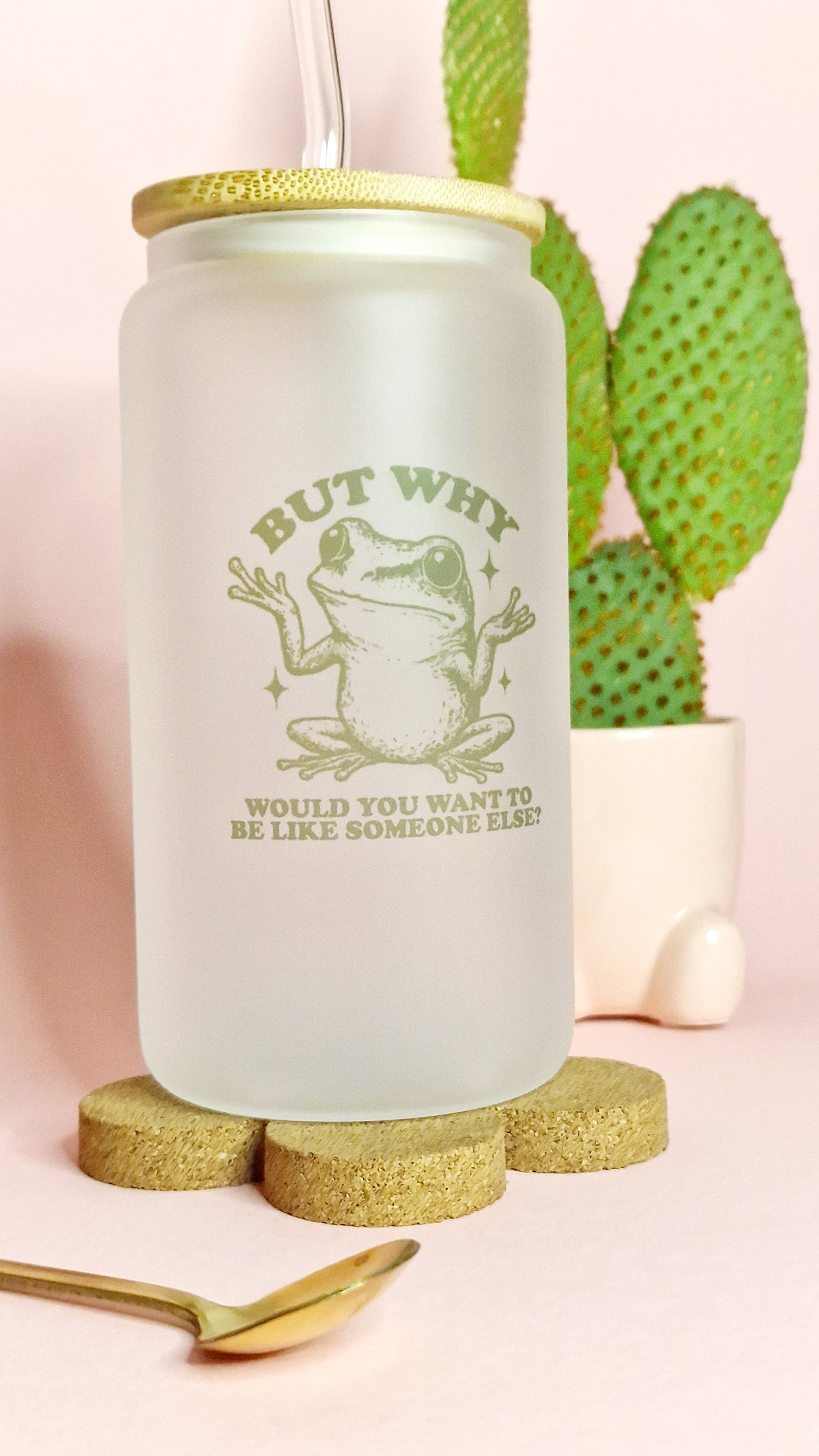 But Why Frog | 16oz Glass Can Tumbler