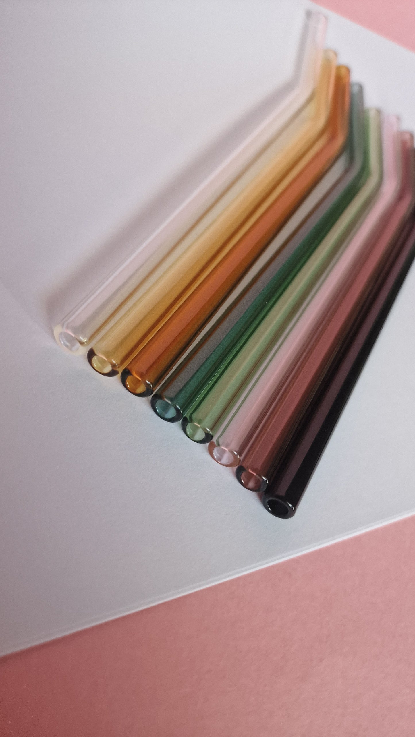 Coloured Bent Glass Straws