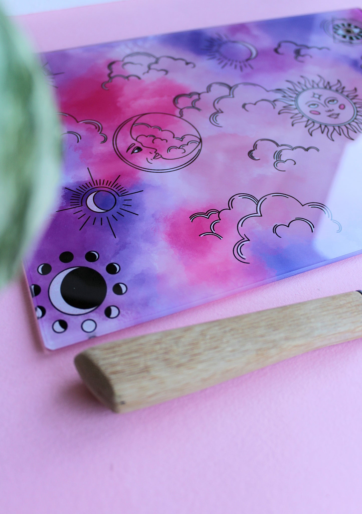 Celestial Sky Pink & Purple Glass Chopping Board