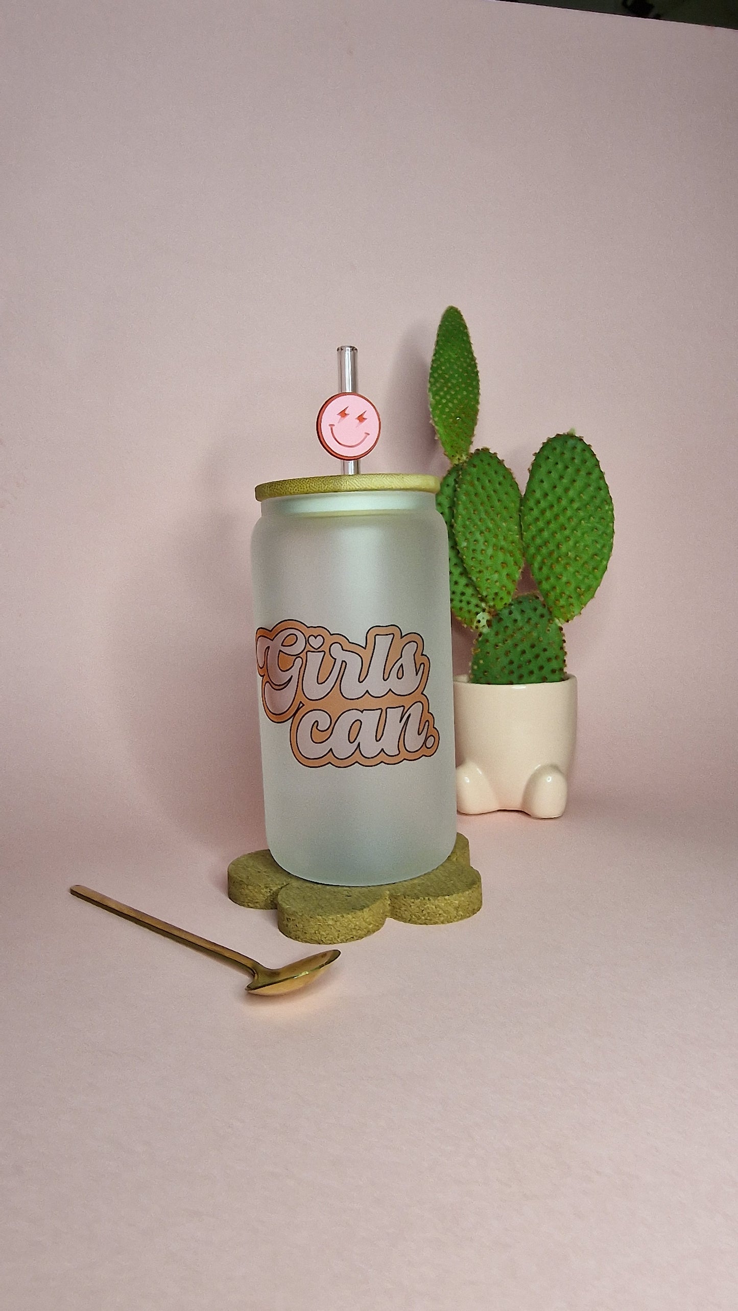 Girls Can | 16oz Glass Can Tumbler