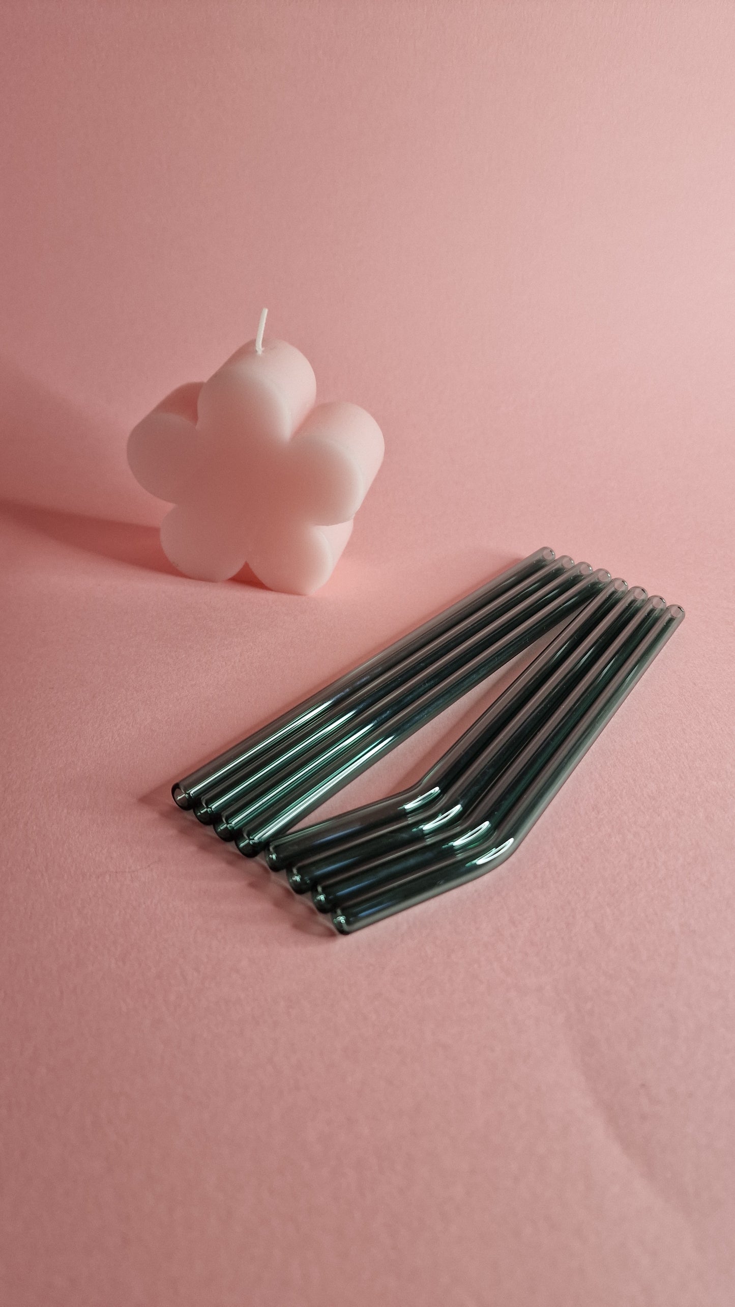 Coloured Bent Glass Straws