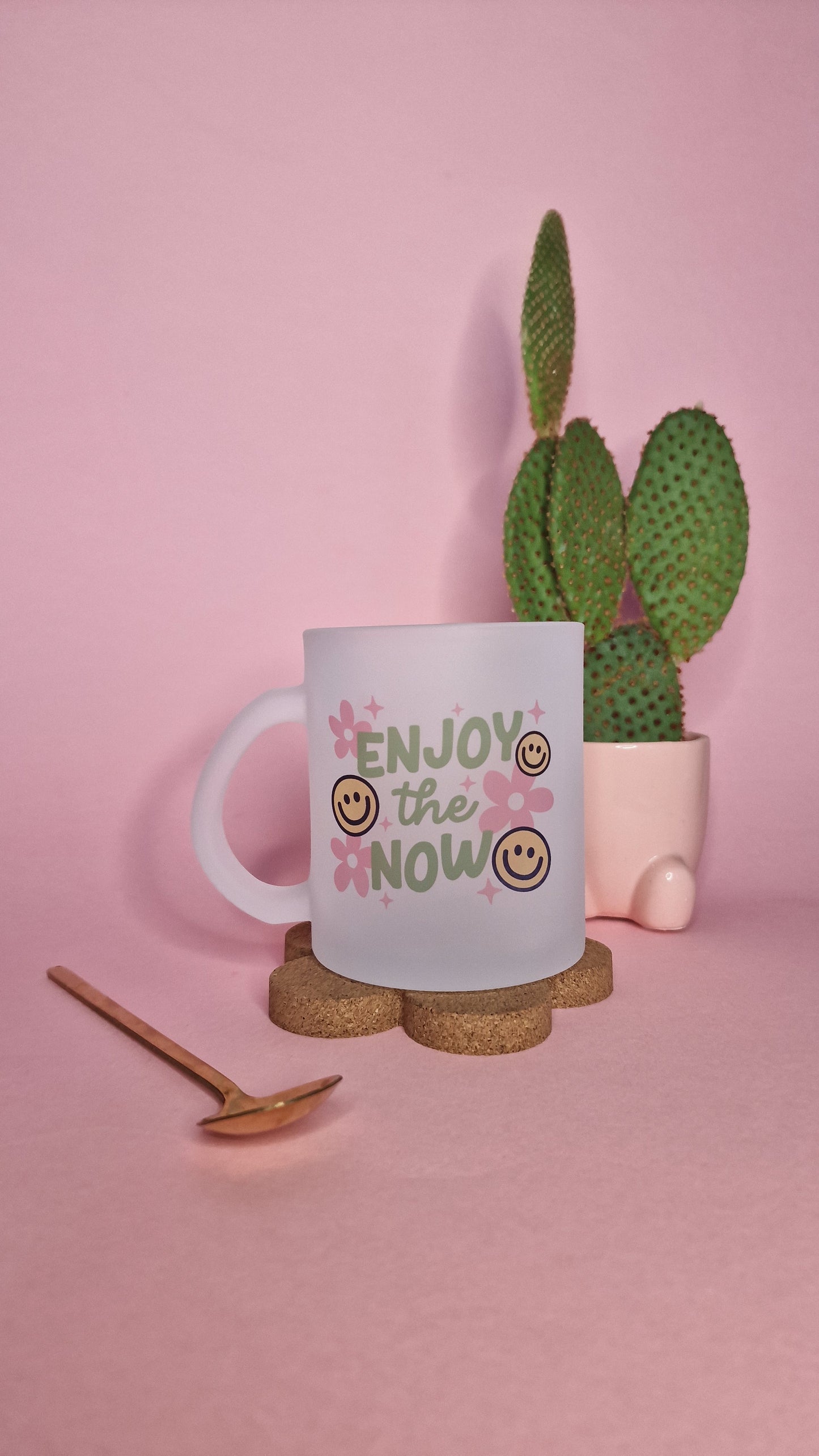 Enjoy the Now | 10oz Frosted Glass Mugs