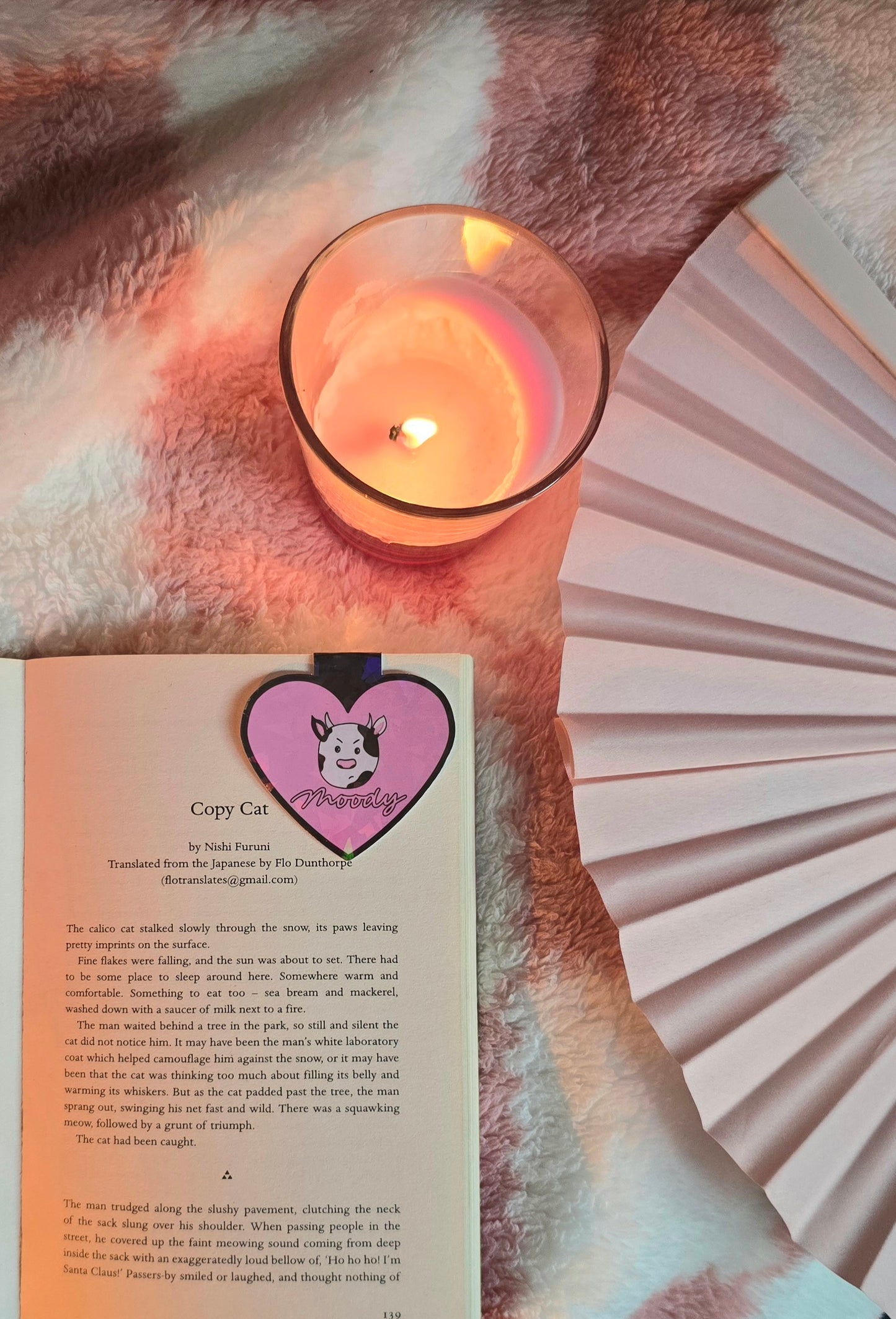 Moody Cow Magnetic Flip Bookmark