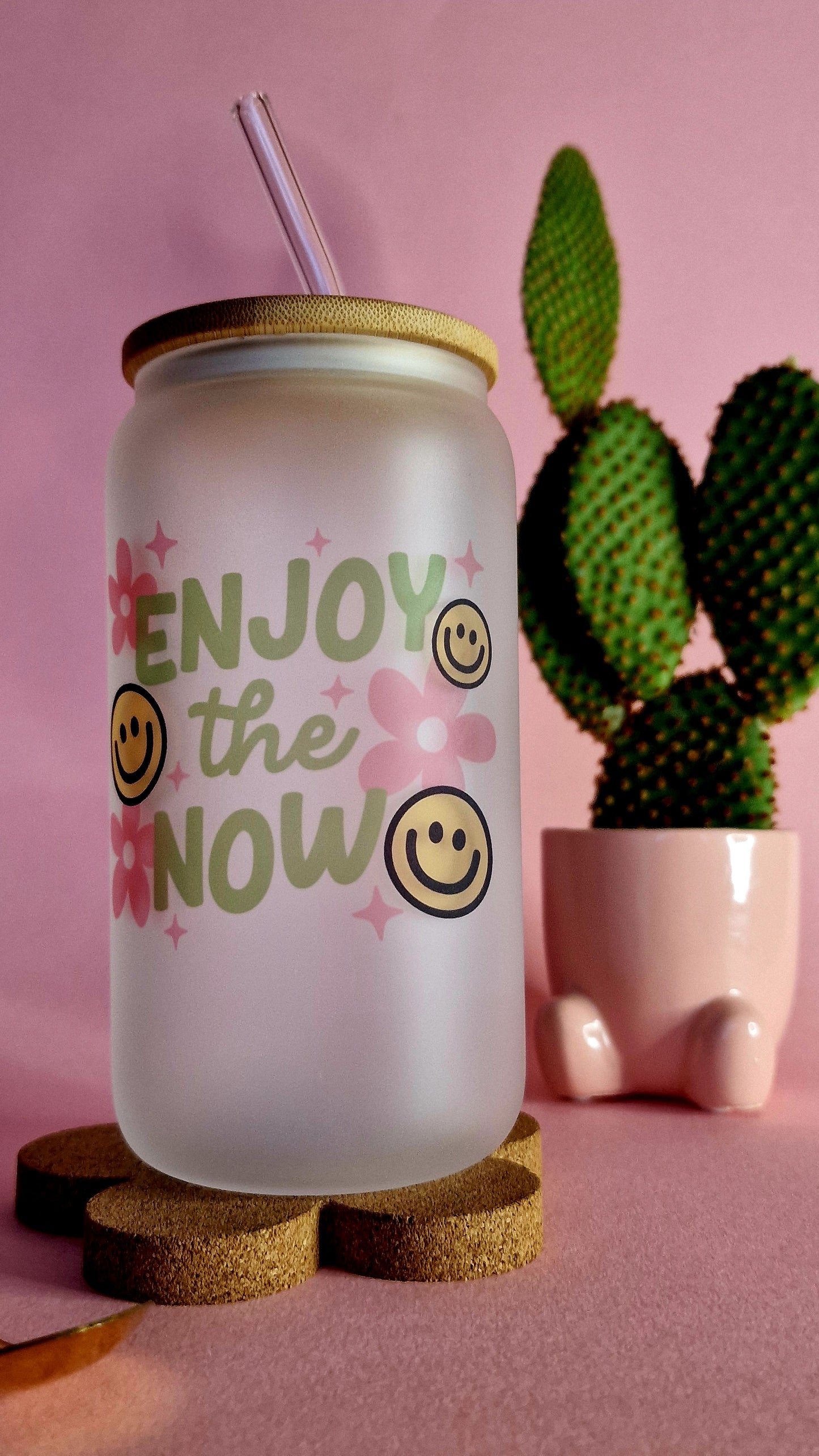 Enjoy The Now | Glass Can Tumbler