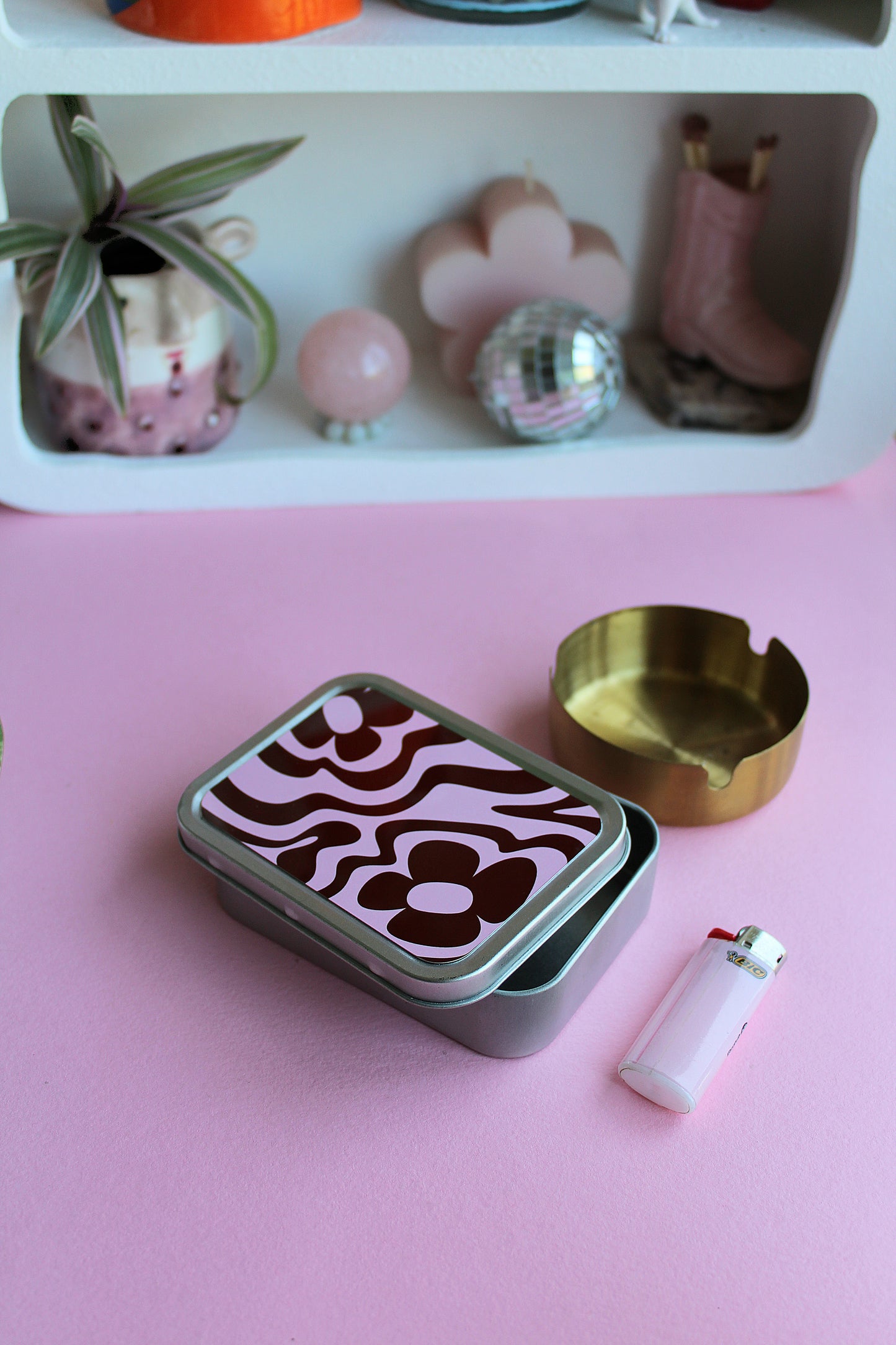 Pink & Burgundy Rolling Tin